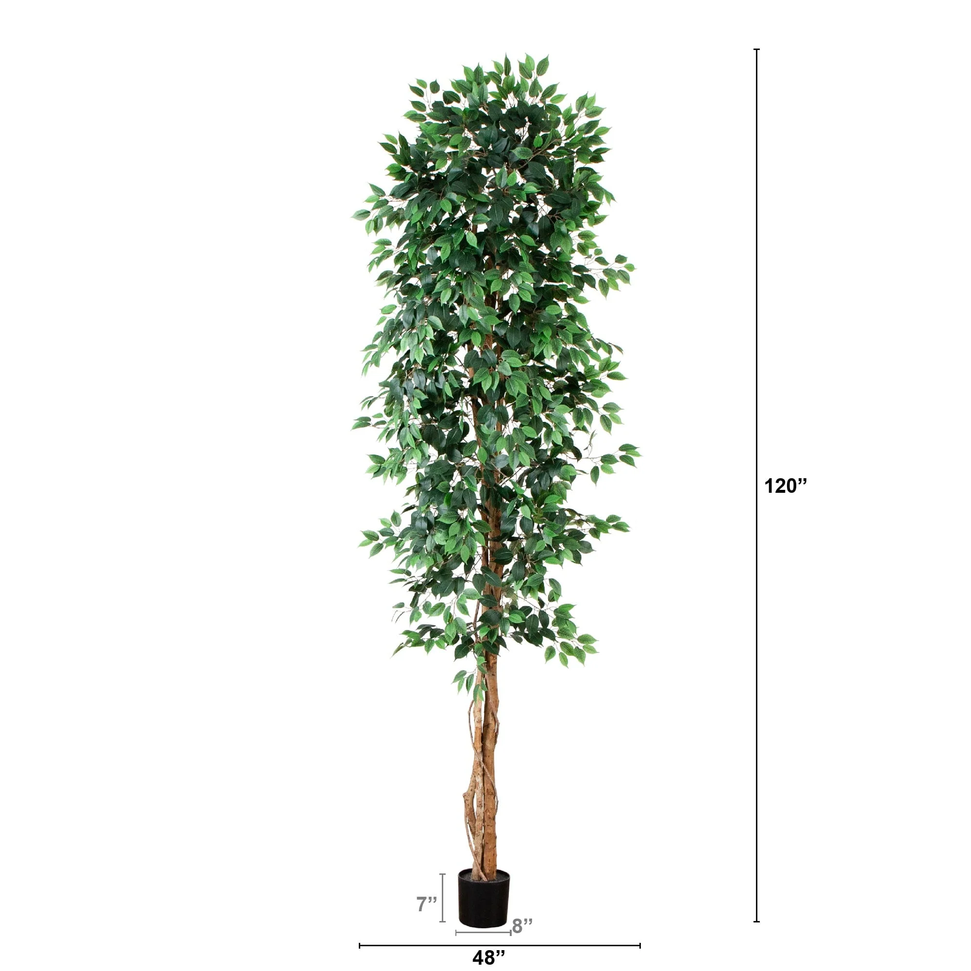 10’ Artificial Ficus Tree with Natural Trunk - Image 6