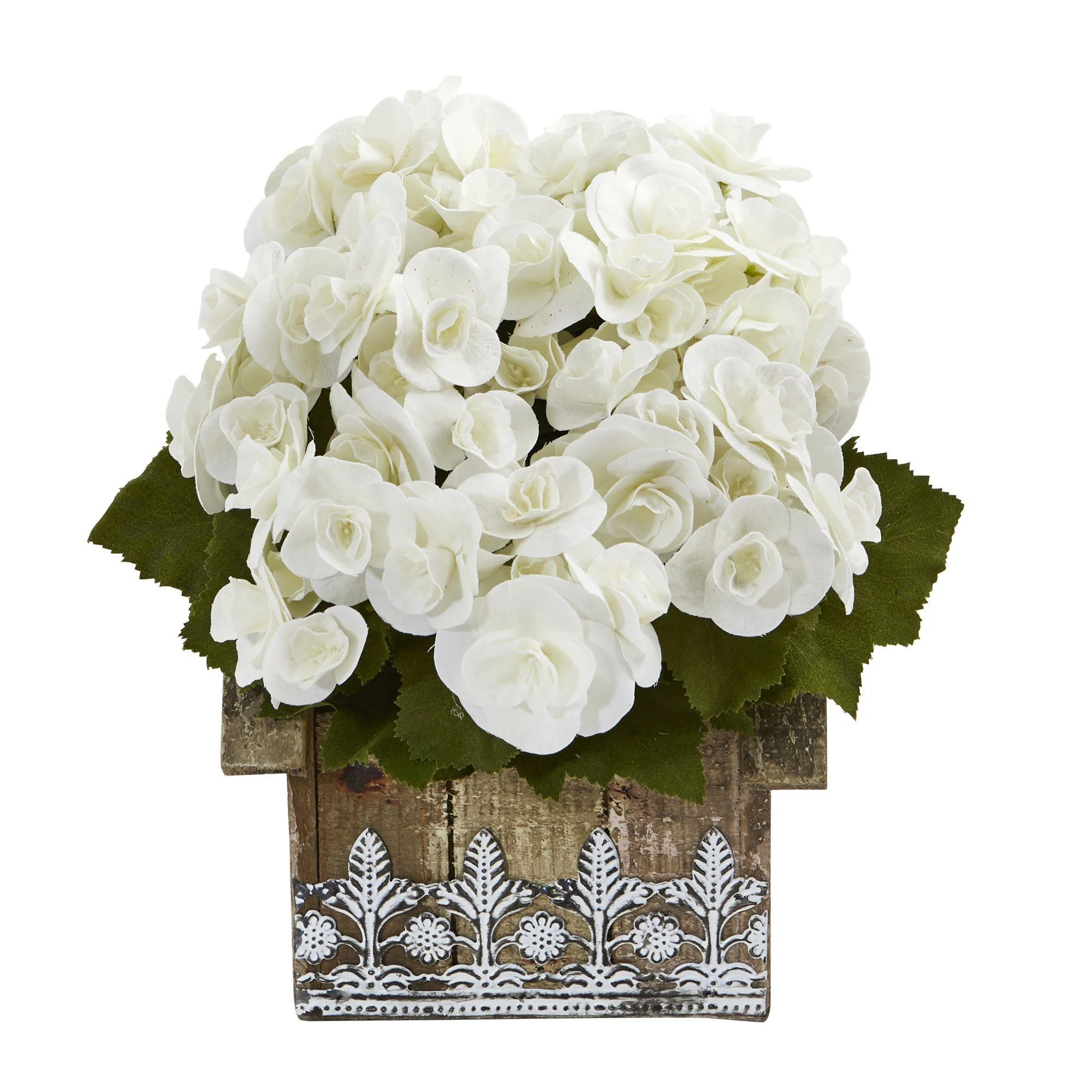 10” Begonia Plant in Hanging Floral Design House Planter - Image 3
