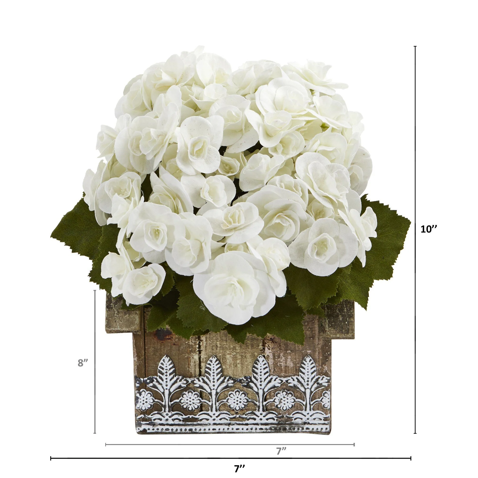 10” Begonia Plant in Hanging Floral Design House Planter - Image 6