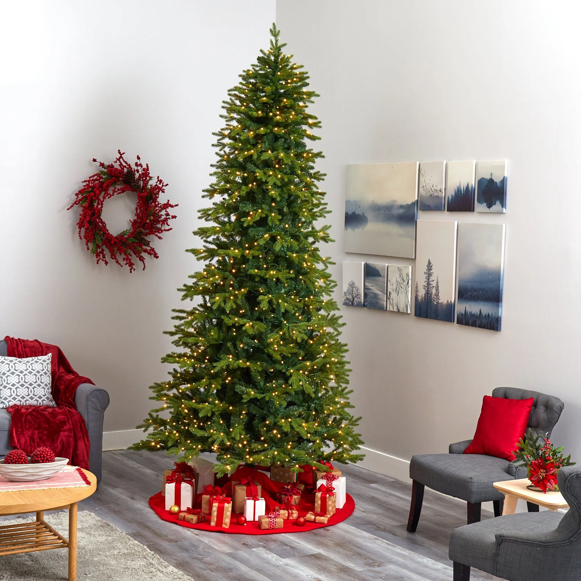 10’ Belgium Fir “Natural Look” Artificial Christmas Tree with 1050 Clear LED Lights - Image 7