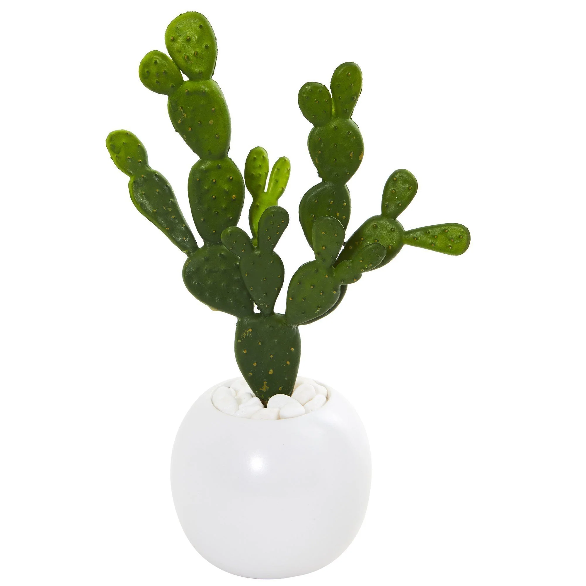 10” Cactus Succulent Artificial Plant in White Vase (Set of 3) - Image 3