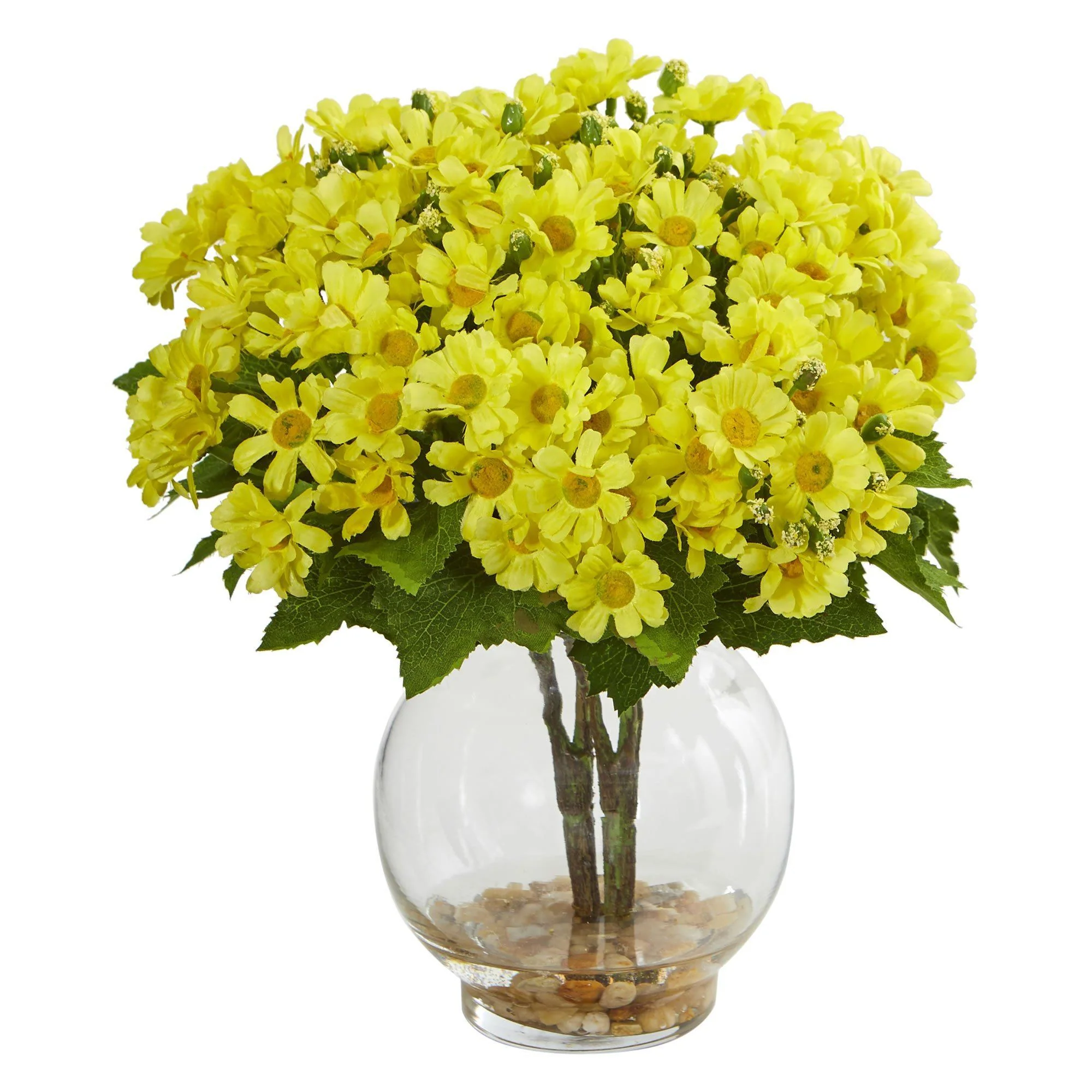 Daisy Artificial Arrangement in Fluted Vase - Image 3