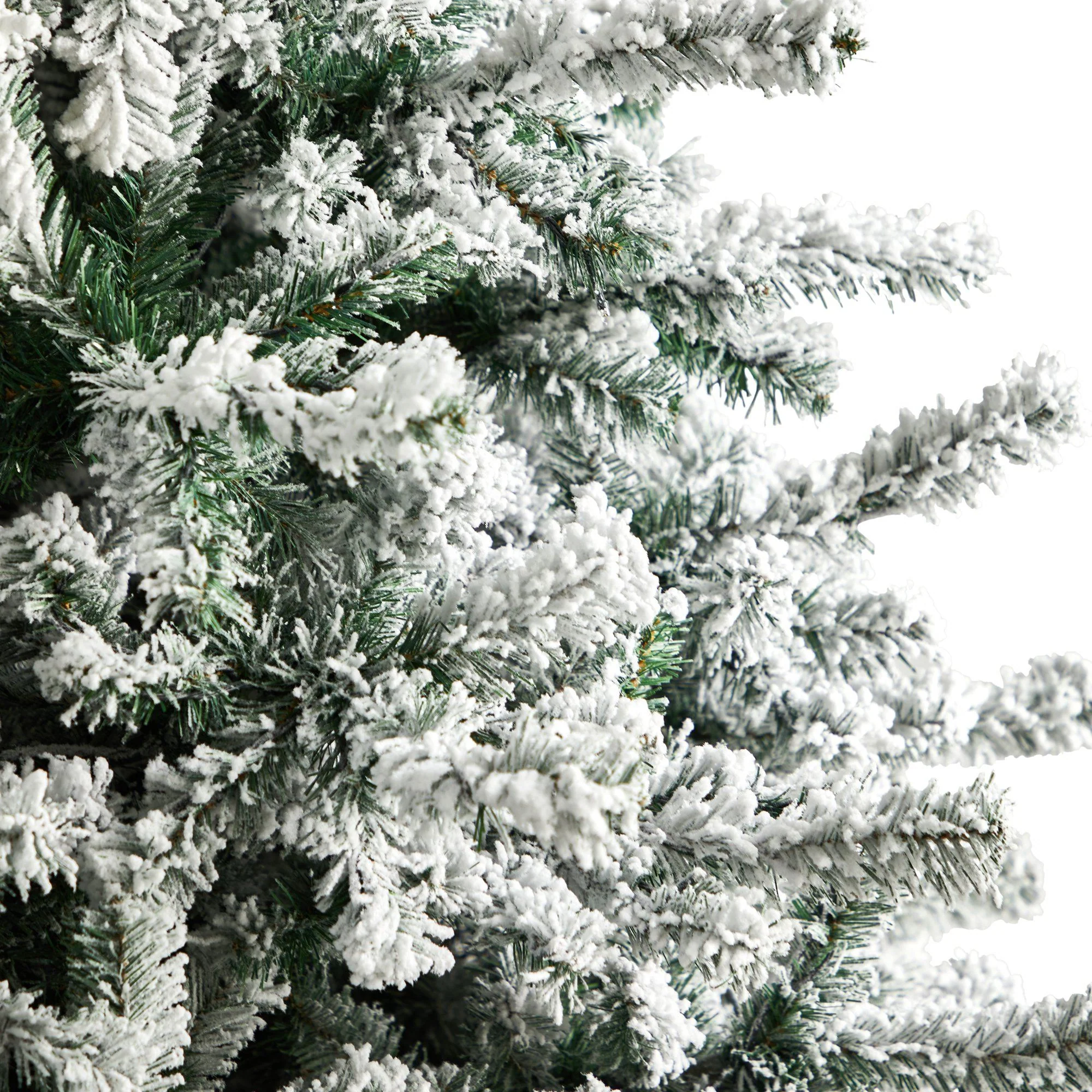 10' Flocked Rock Springs Spruce Christmas Tree with 800 LED Lights and 1880 Bendable Branches - Image 5