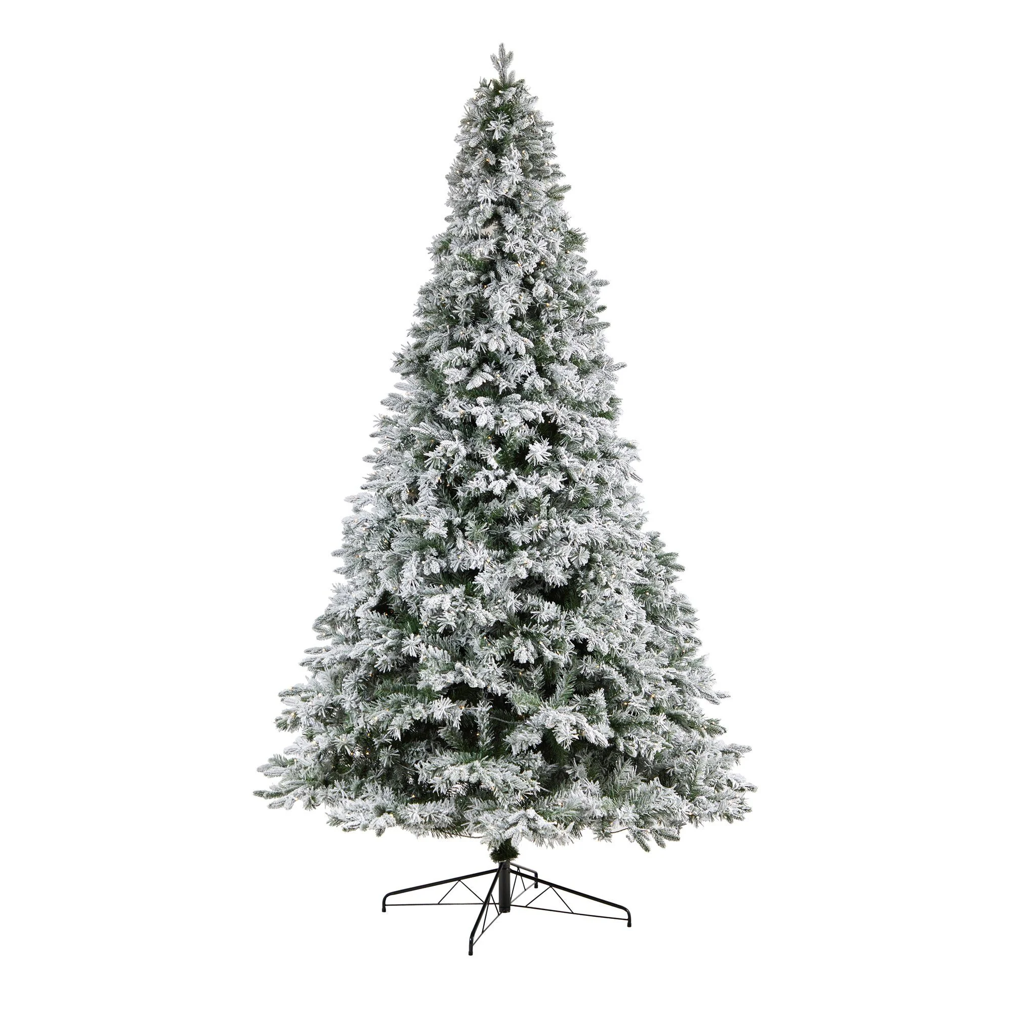 10' Flocked Vermont Mixed Pine Christmas Tree with 800 LED Lights and 2200 Bendable Branches - Image 3
