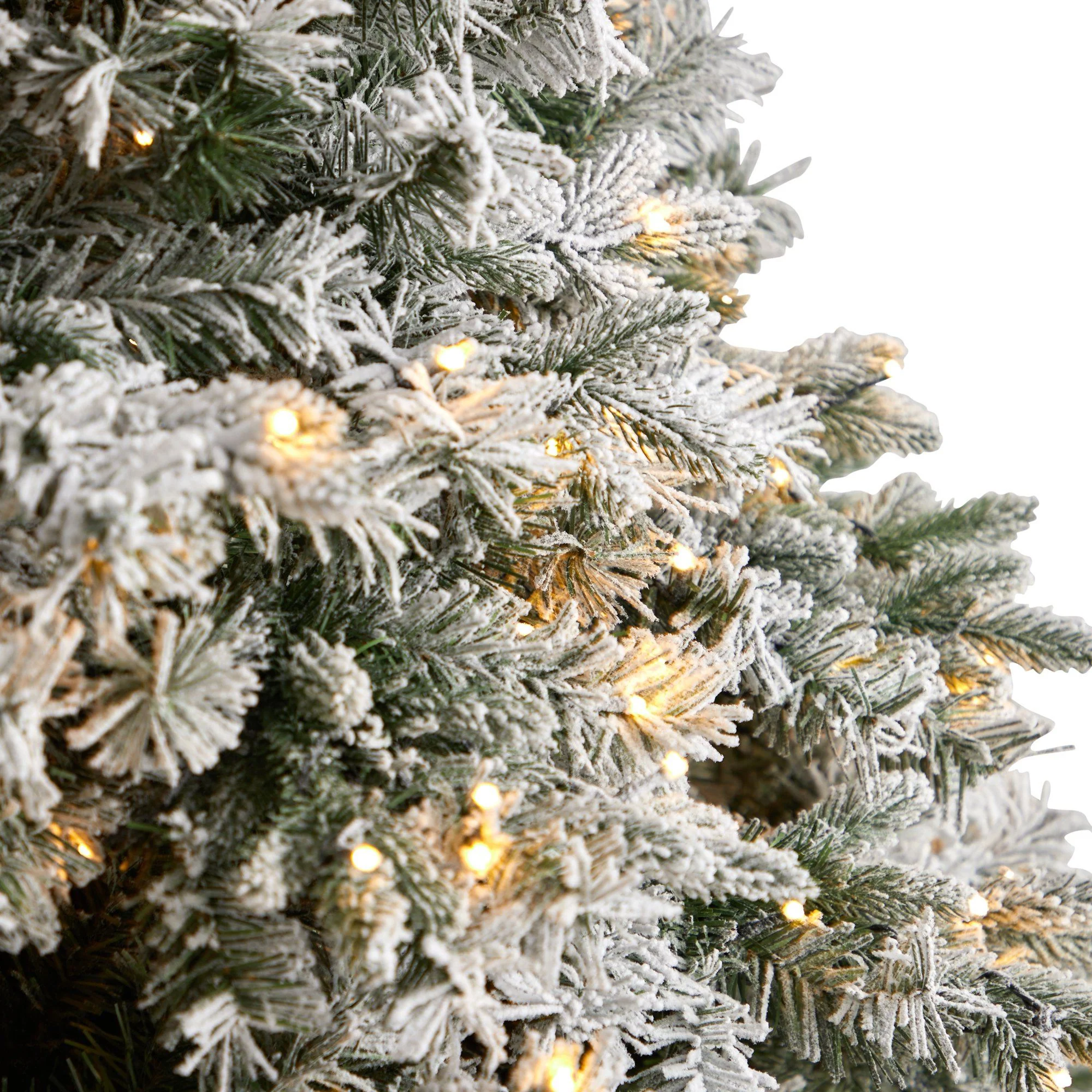 10' Flocked Vermont Mixed Pine Christmas Tree with 800 LED Lights and 2200 Bendable Branches - Image 4