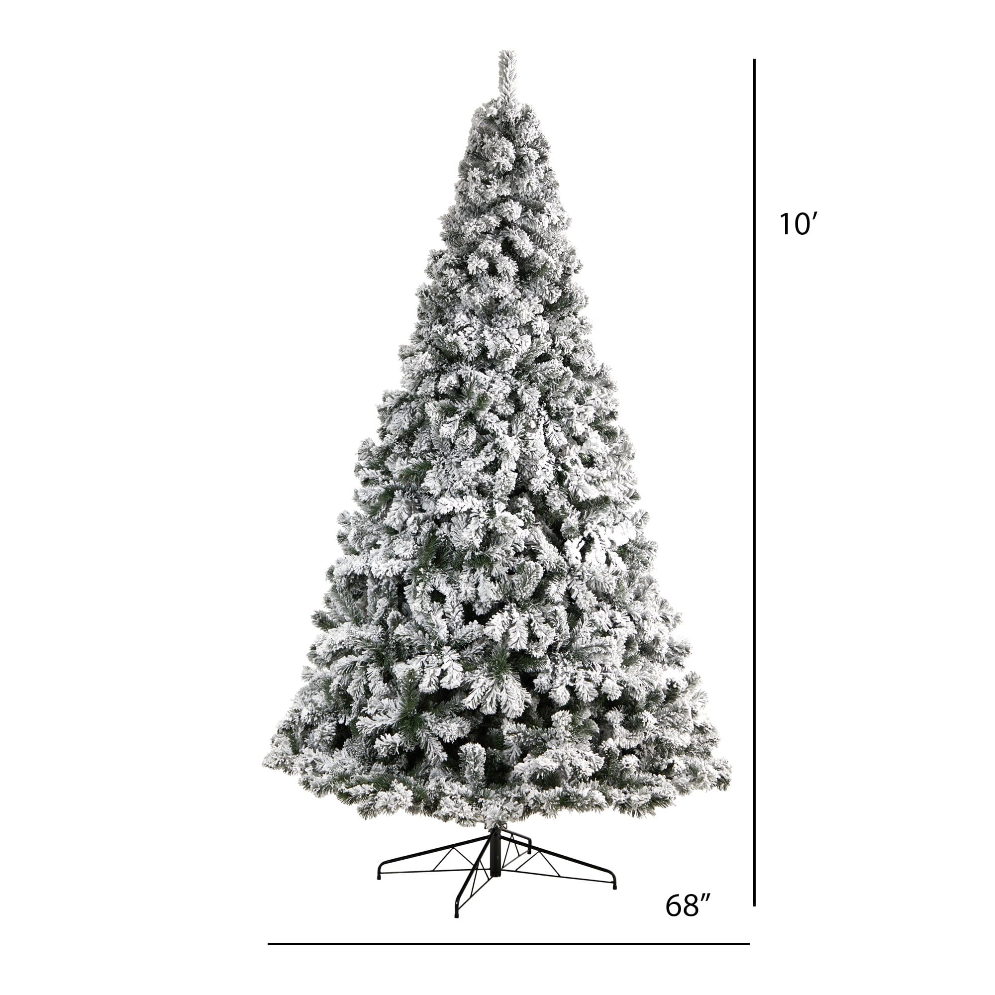 10' Flocked West Virginia Fir Artificial Christmas Tree with 1680 Bendable Branches - Image 3