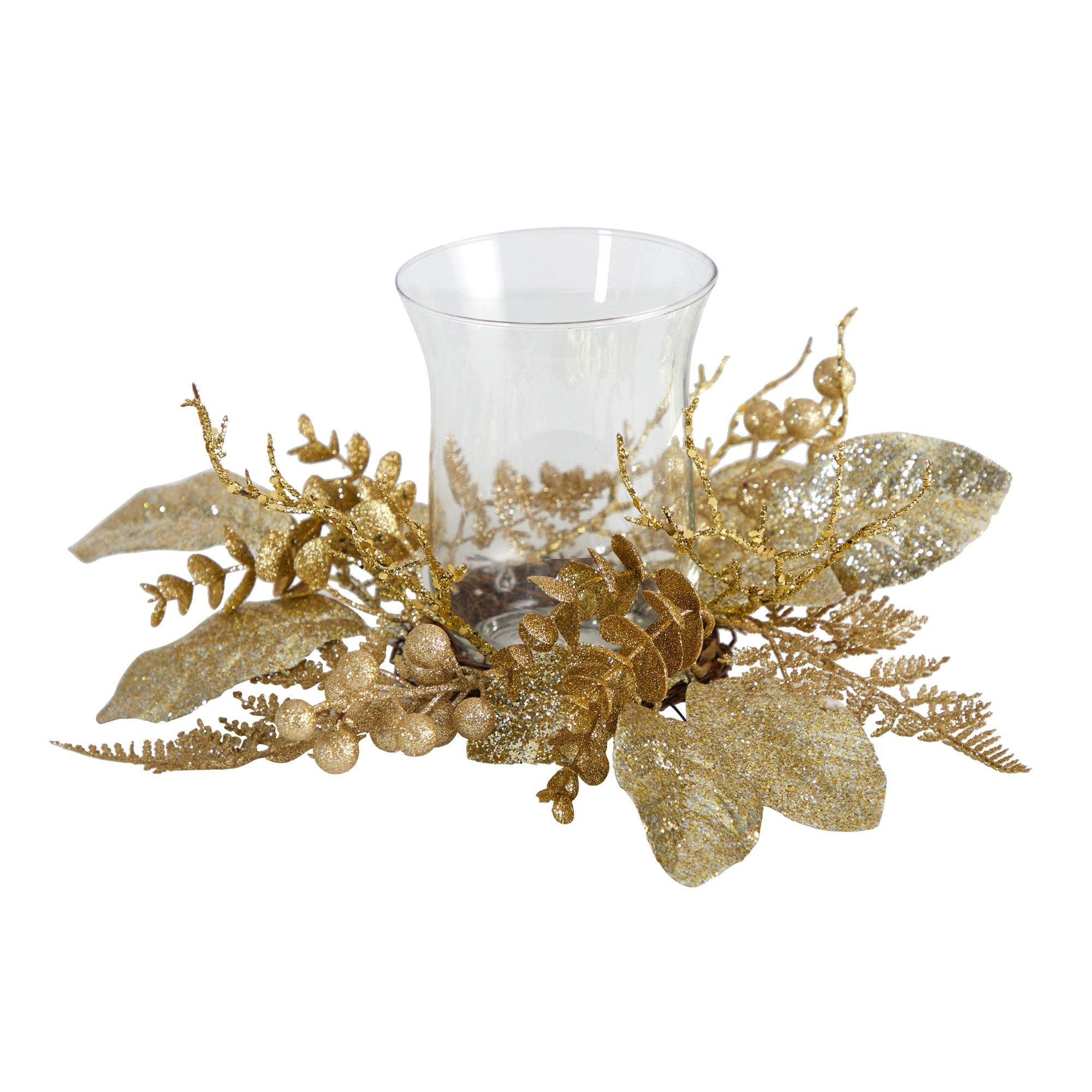 10” Golden Artificial Christmas Candelabrum - Image 3
