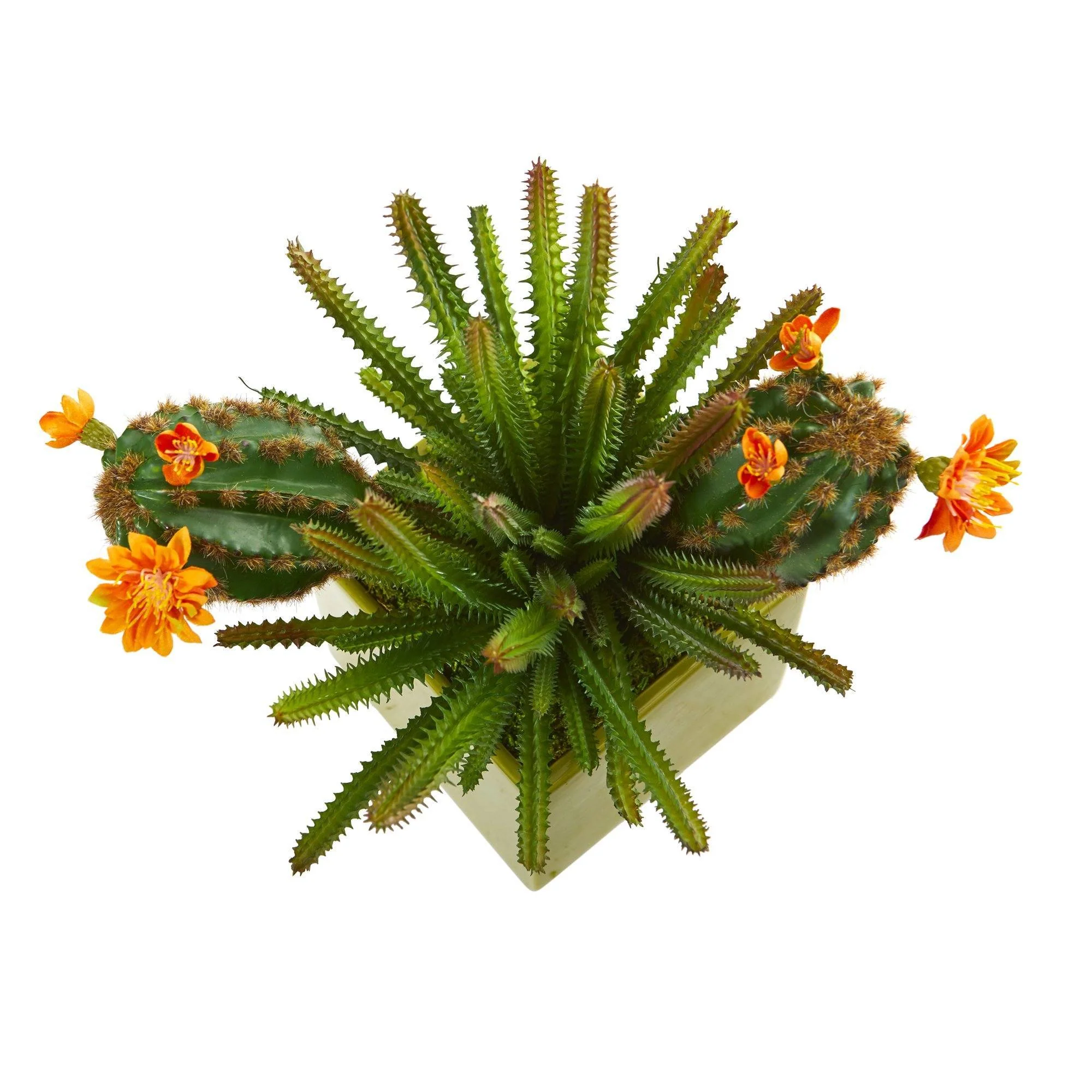 10” Mixed Succulent Artificial Plant in Green Planter - Image 3