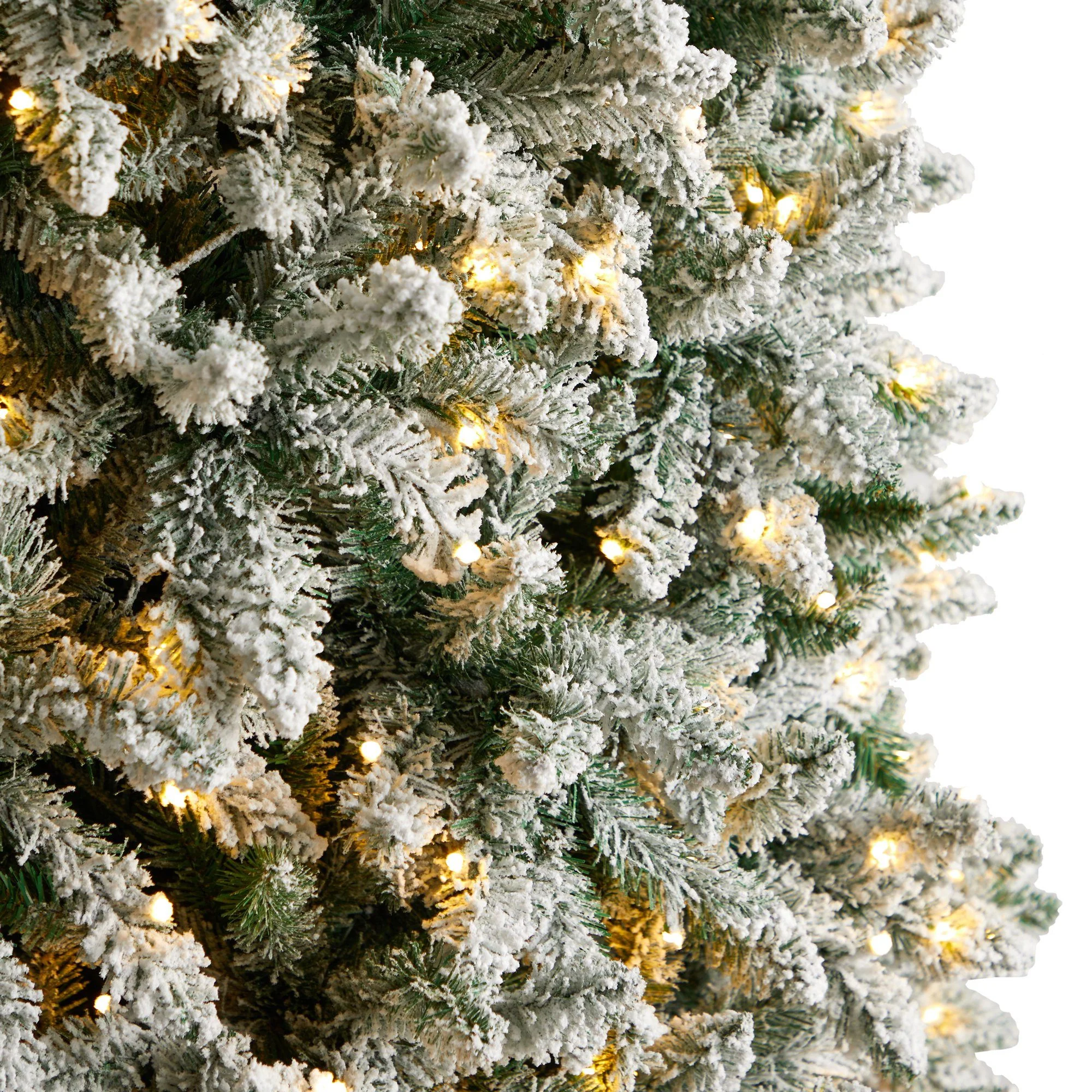 10’ Slim Flocked Montreal Fir Artificial Christmas Tree - Image 4