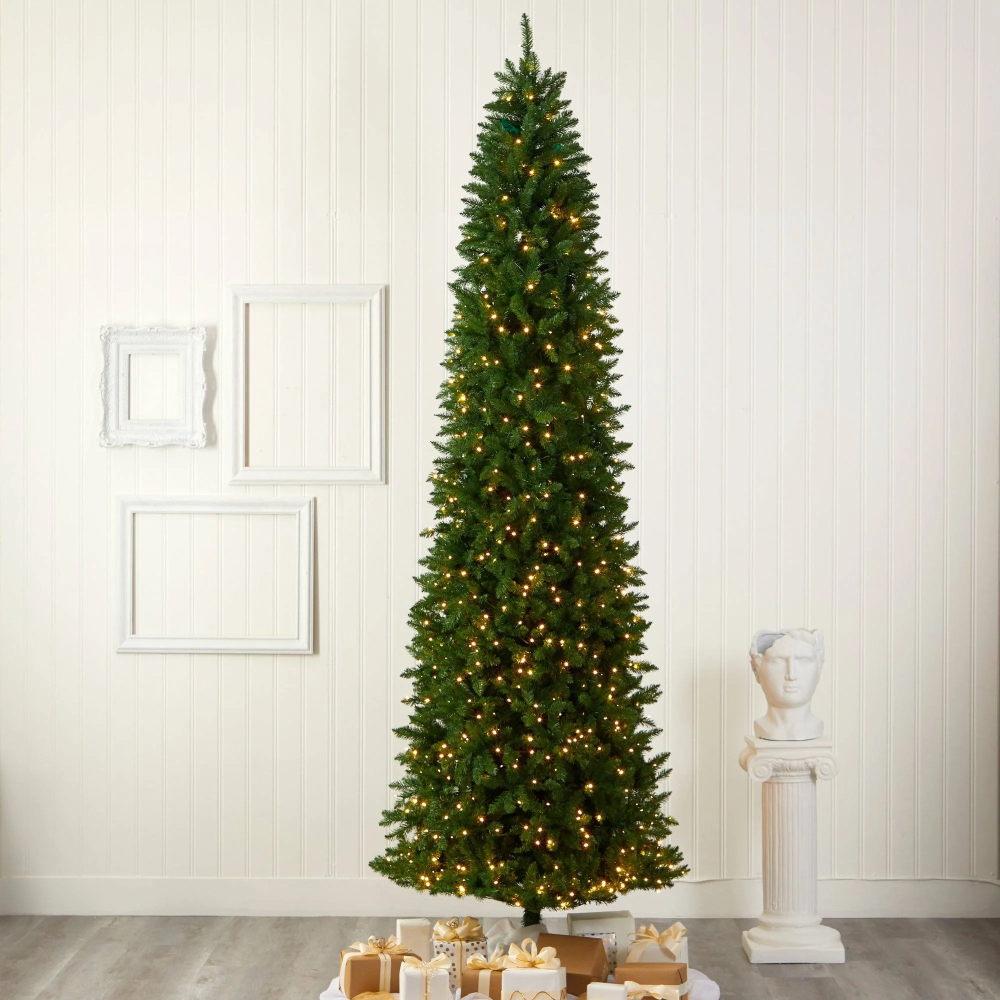 10’ Slim Green Mountain Pine Artificial Christmas Tree with 800 Clear LED Lights - Image 7