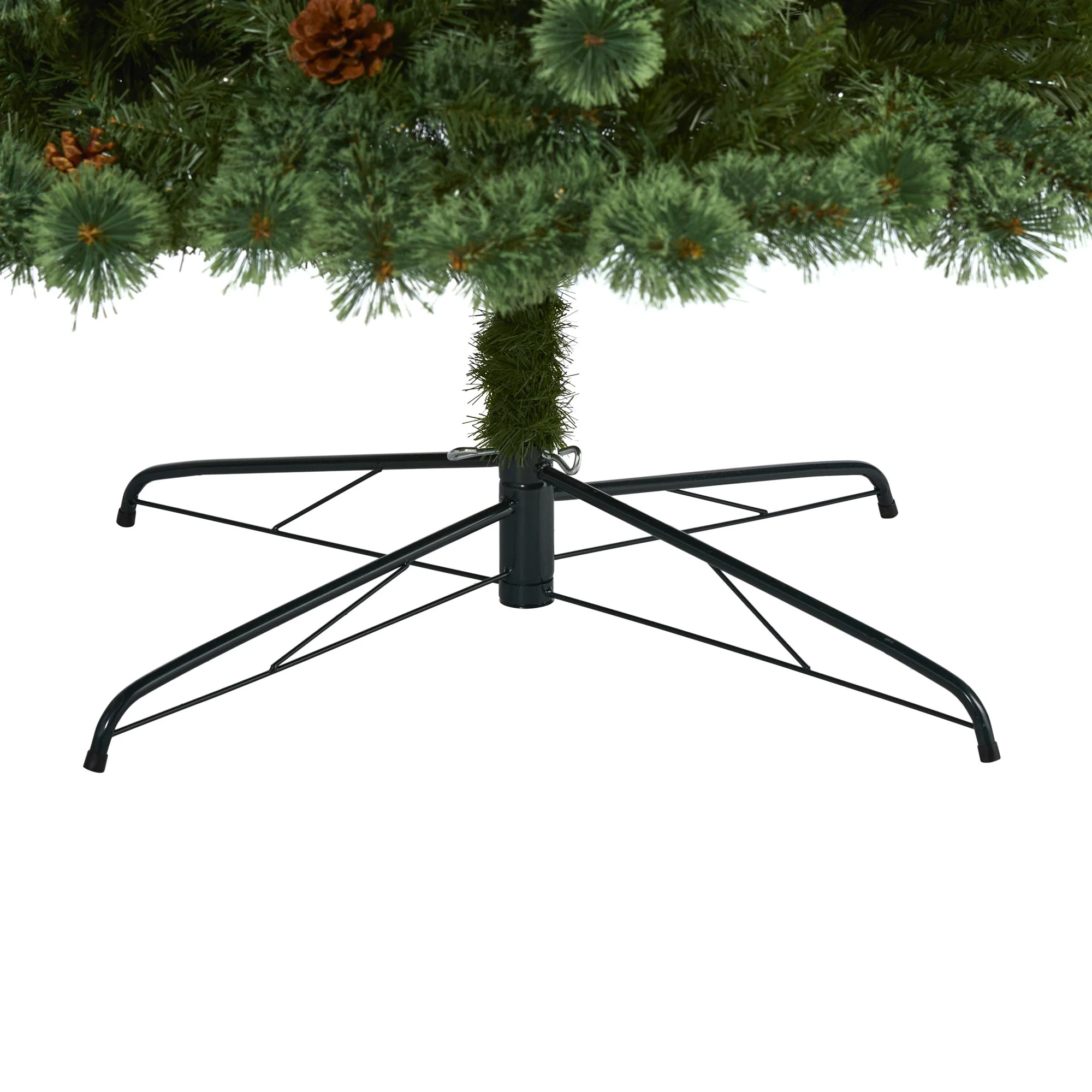 10’ White Mountain Pine Artificial Christmas Tree with 850 Clear LED Lights and Pine Cones - Image 4