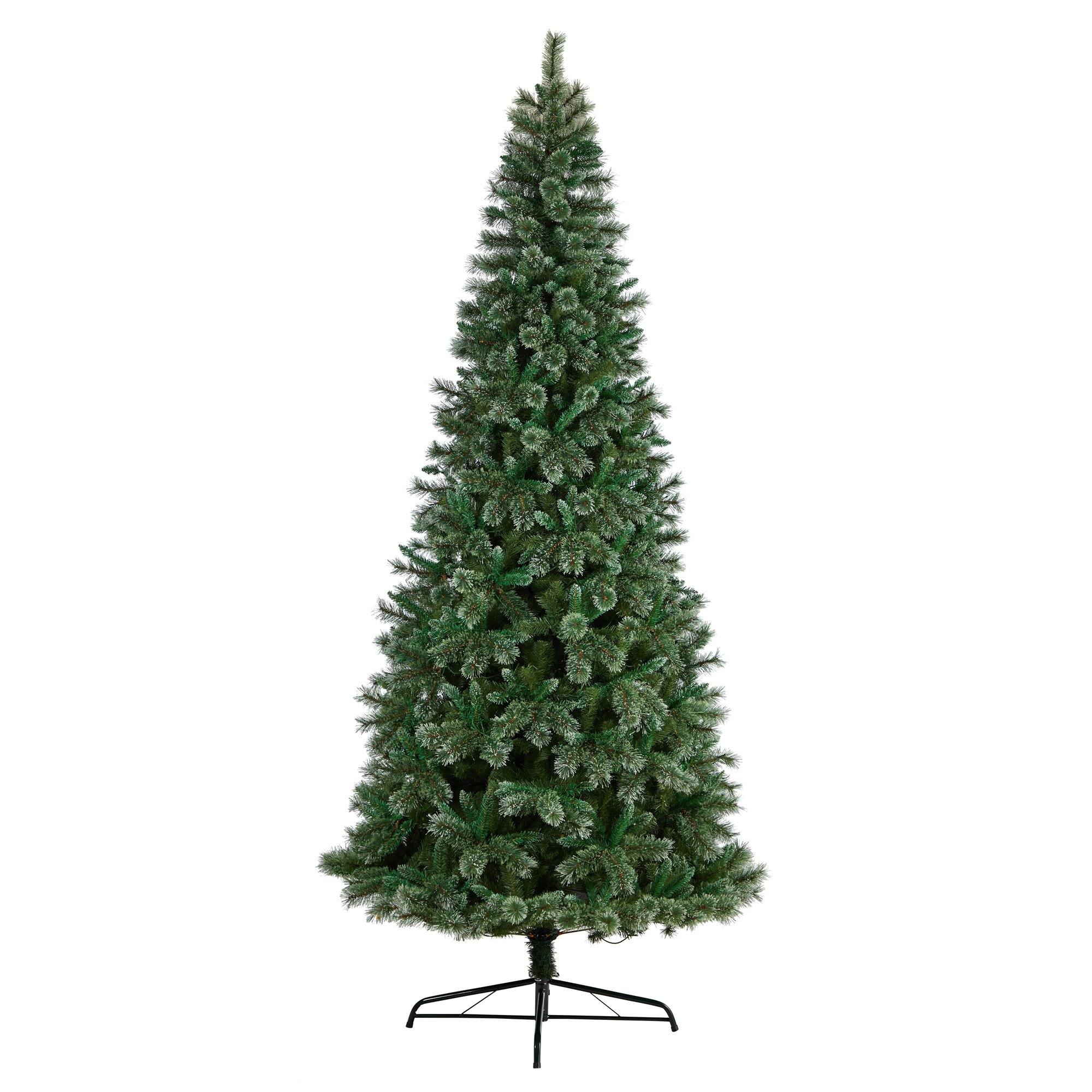 10’ Wisconsin Slim Snow Tip Pine Artificial Christmas Tree with 1050 Clear LED Lights - Image 3