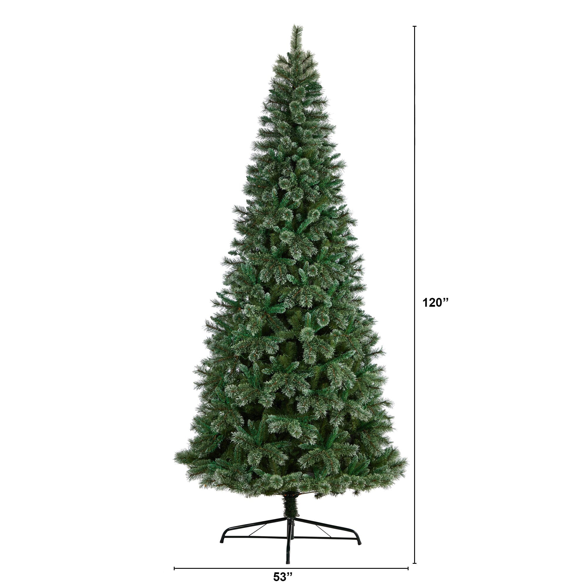 10’ Wisconsin Slim Snow Tip Pine Artificial Christmas Tree with 1652 Bendable Branches - Image 2