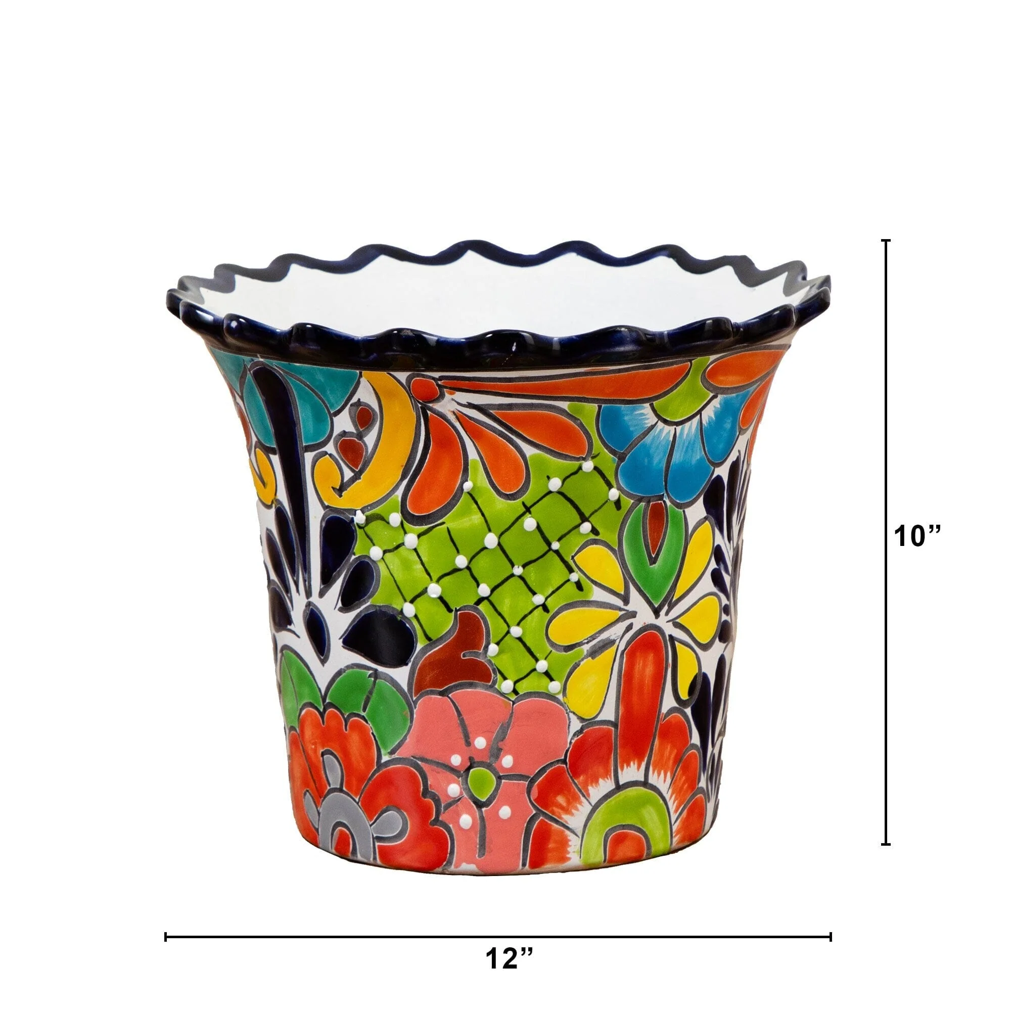 10" x 12" Handmade Mexican Talavera Ceramic Planter - Image 5
