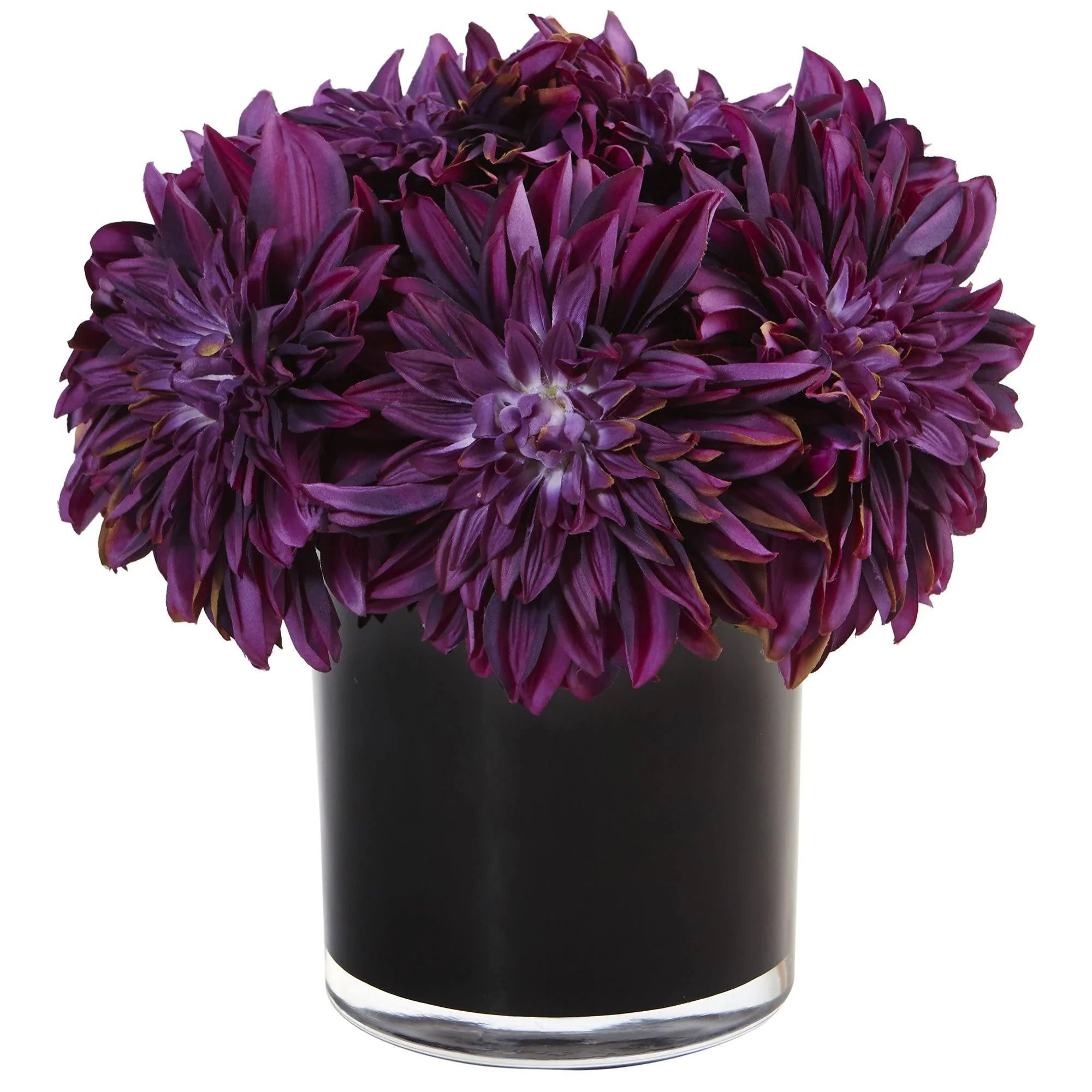 Dahlia Mum in Black Glossy Cylinder - Image 3