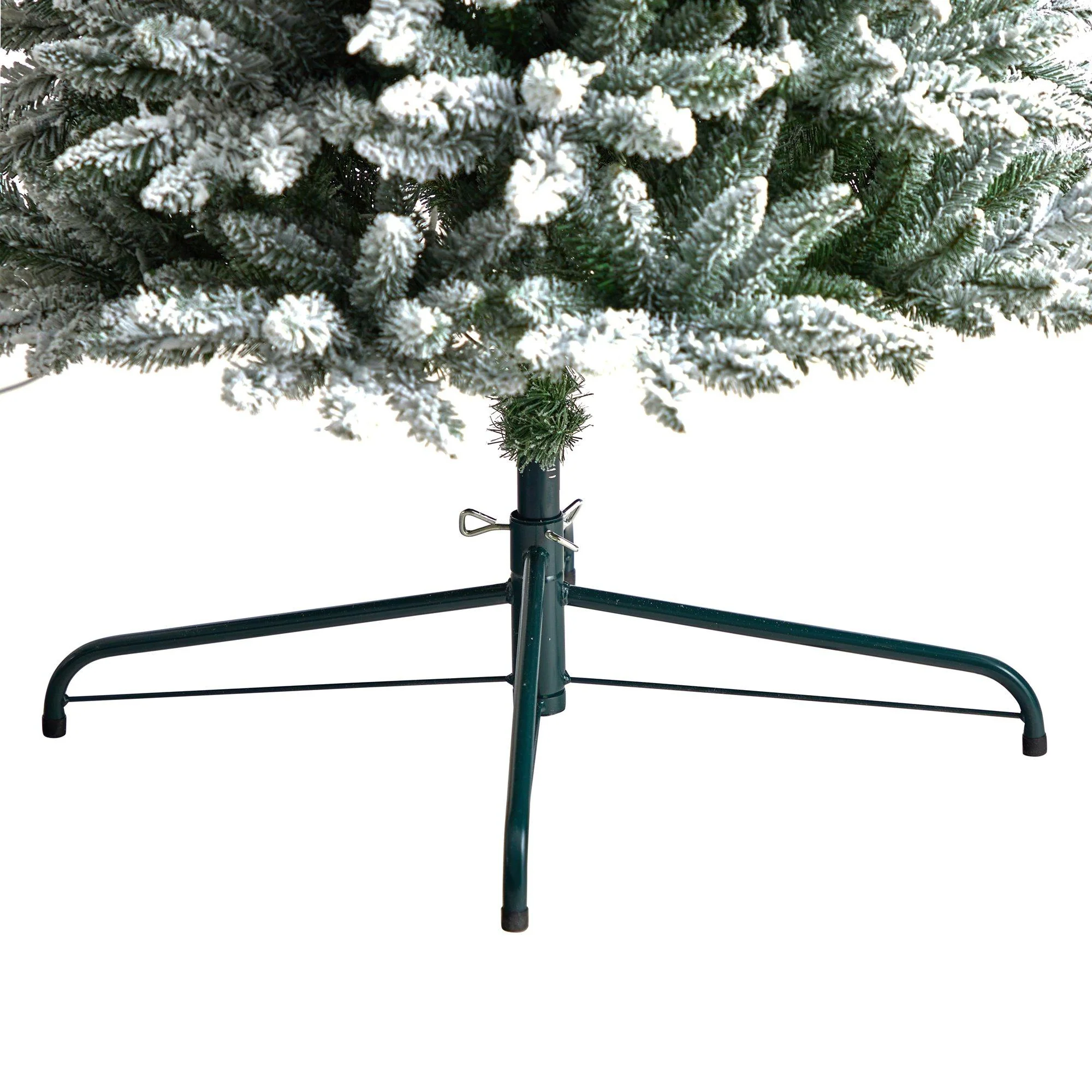 11’ Flocked Pencil Artificial Christmas Tree with 850 Clear Lights and 1435 Bendable Branches - Image 6