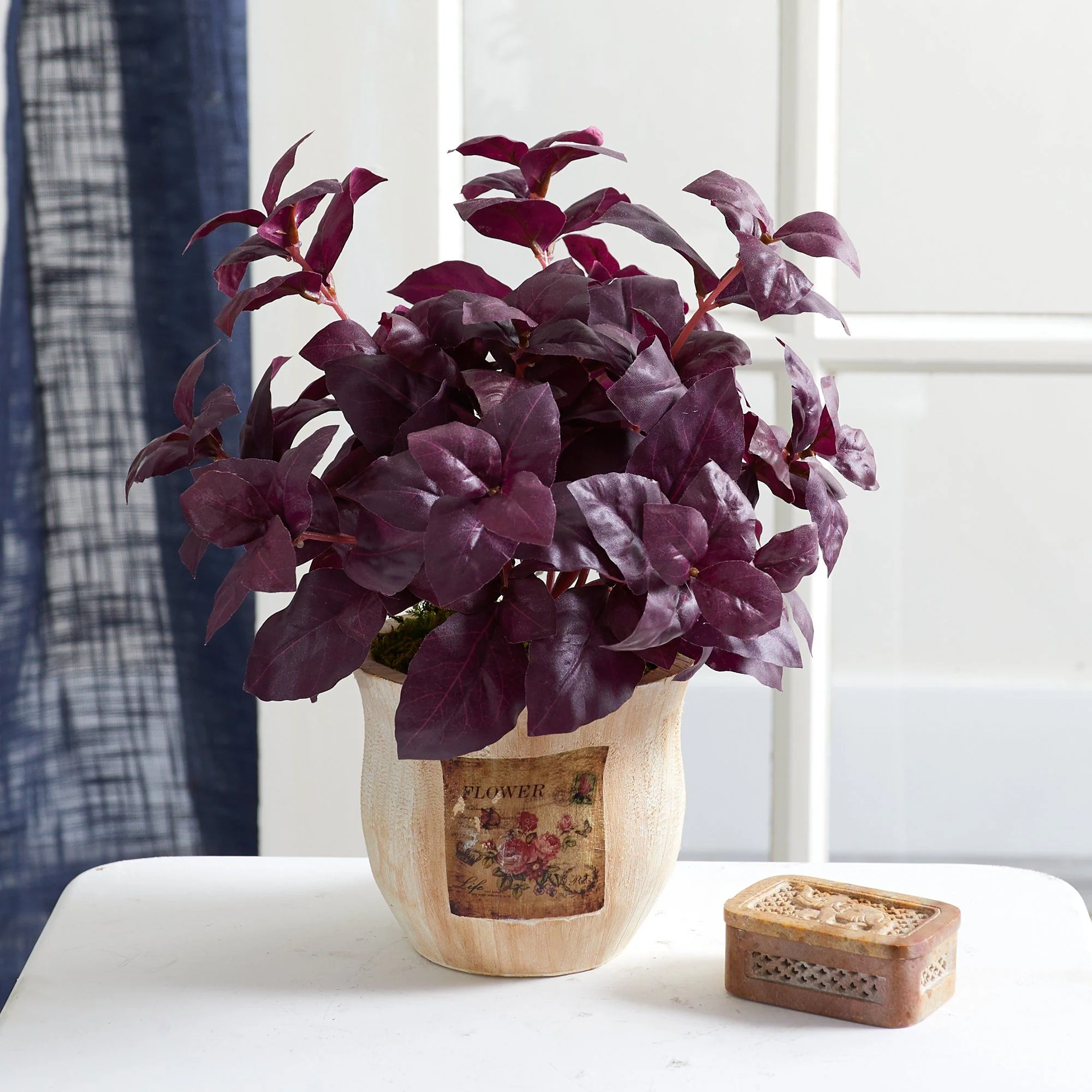 12” Basil Artificial Plant in Decorative Planter - Image 6