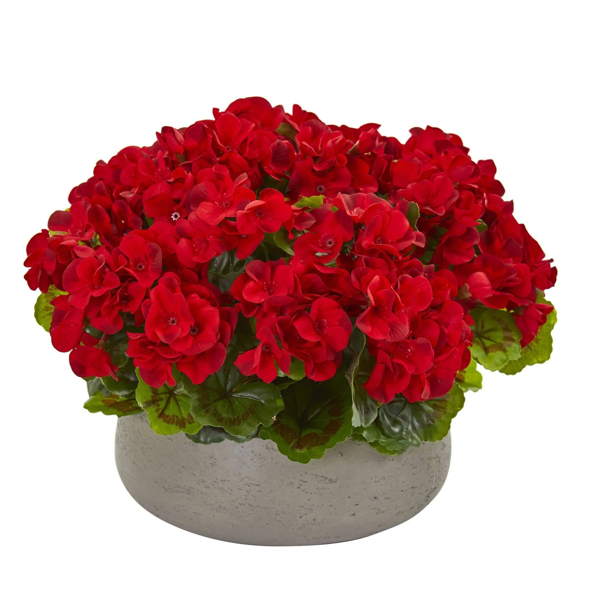 Geranium Artificial Plant in Stone Planter UV Resistant (Indoor/Outdoor) - Image 3