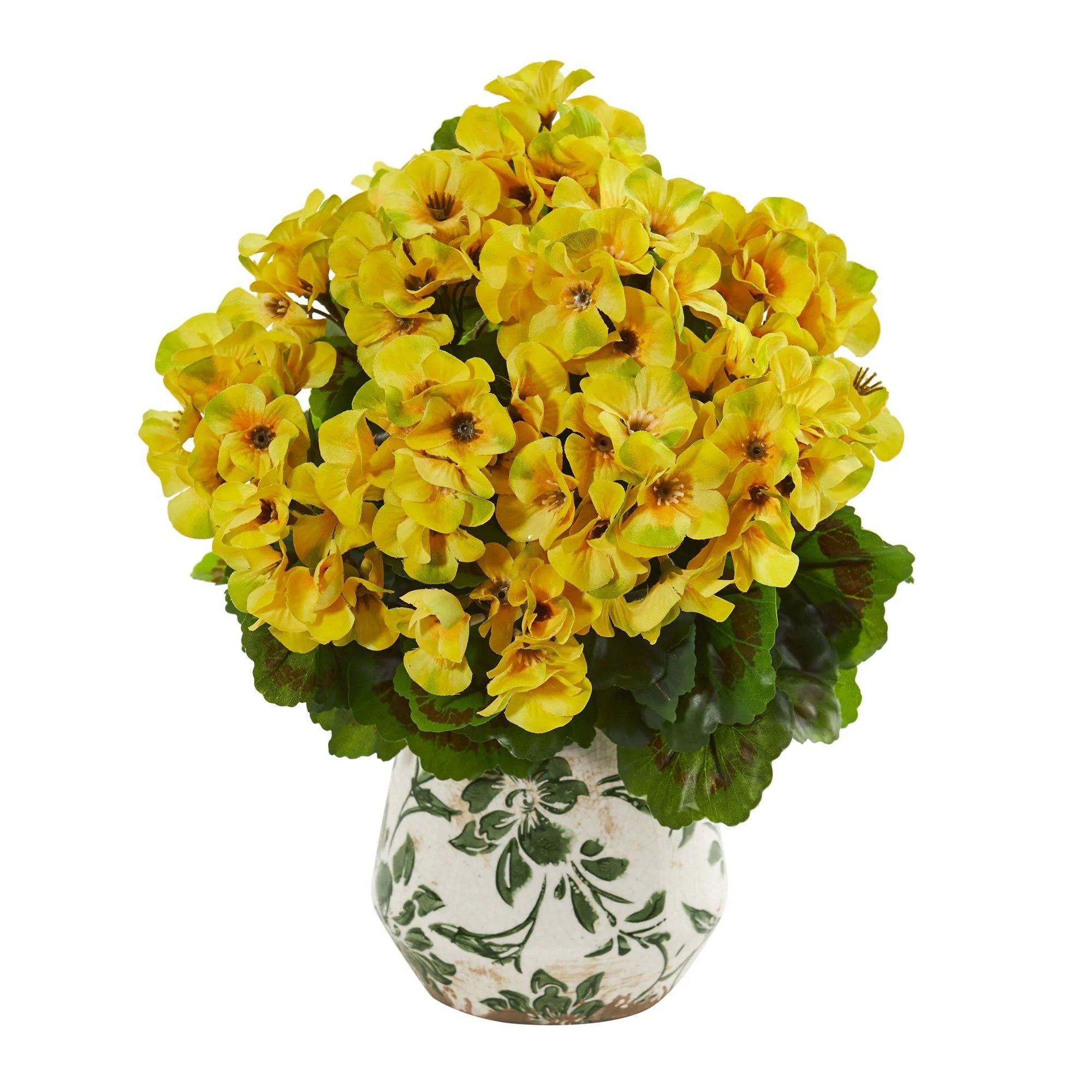 12” Geranium Artificial Plant in Vase UV Resistant (Indoor/Outdoor) - Image 3