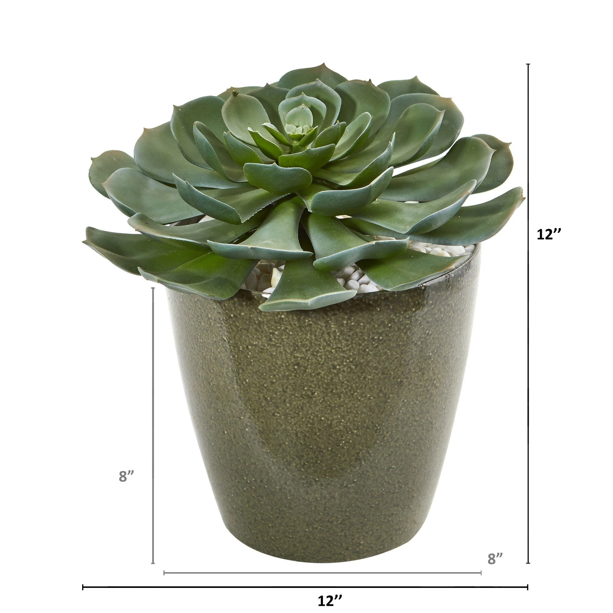 12” Giant Echeveria Succulent Artificial Plant in Planter - Image 2