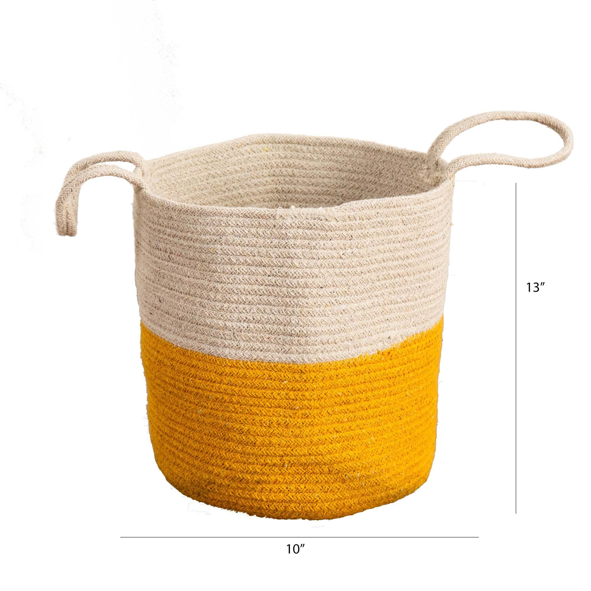 12” Handmade Natural Cotton Woven  Planter - Image 3