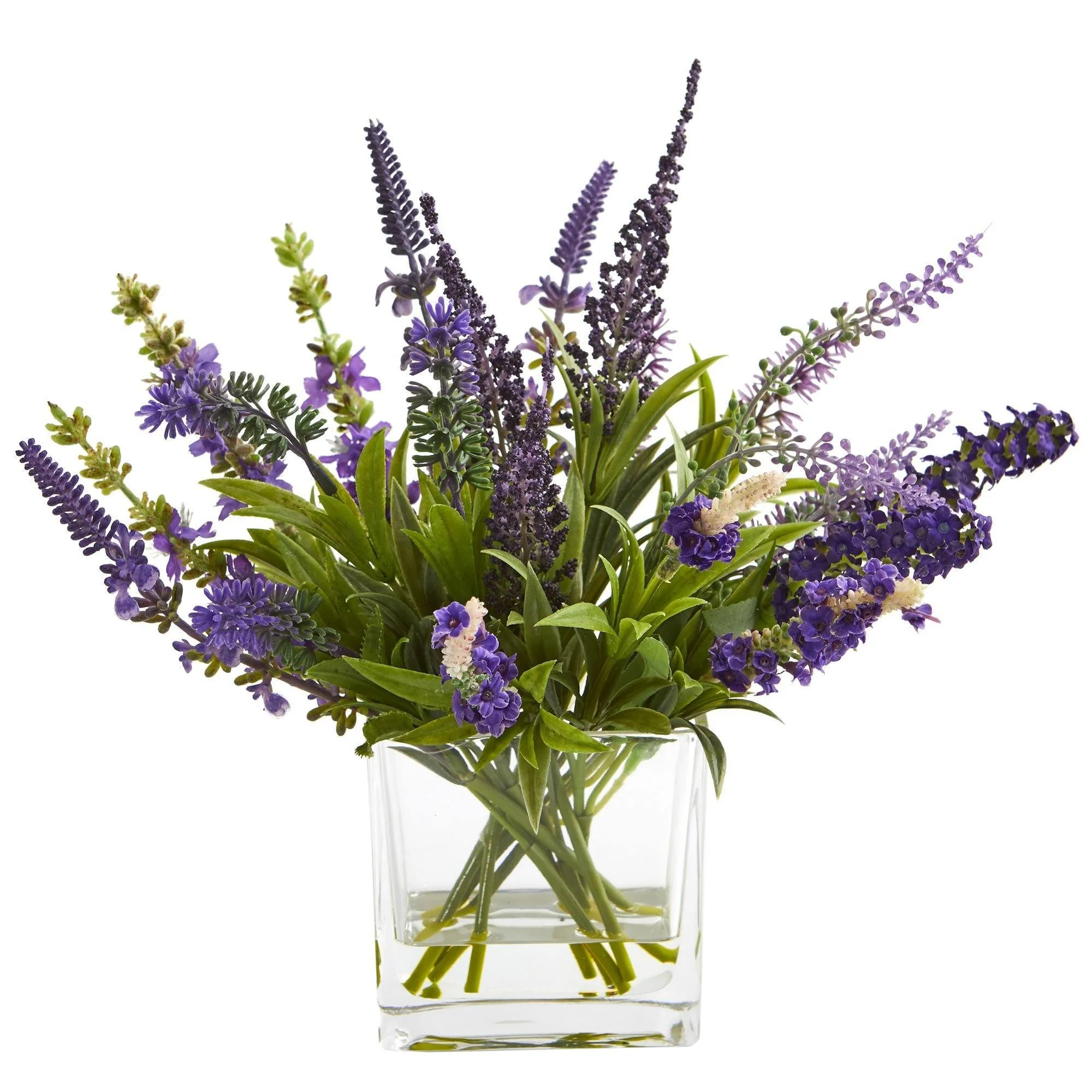 12'' Lavender Arrangement and 14” Lavender Wreath (Set of 2) - Image 2