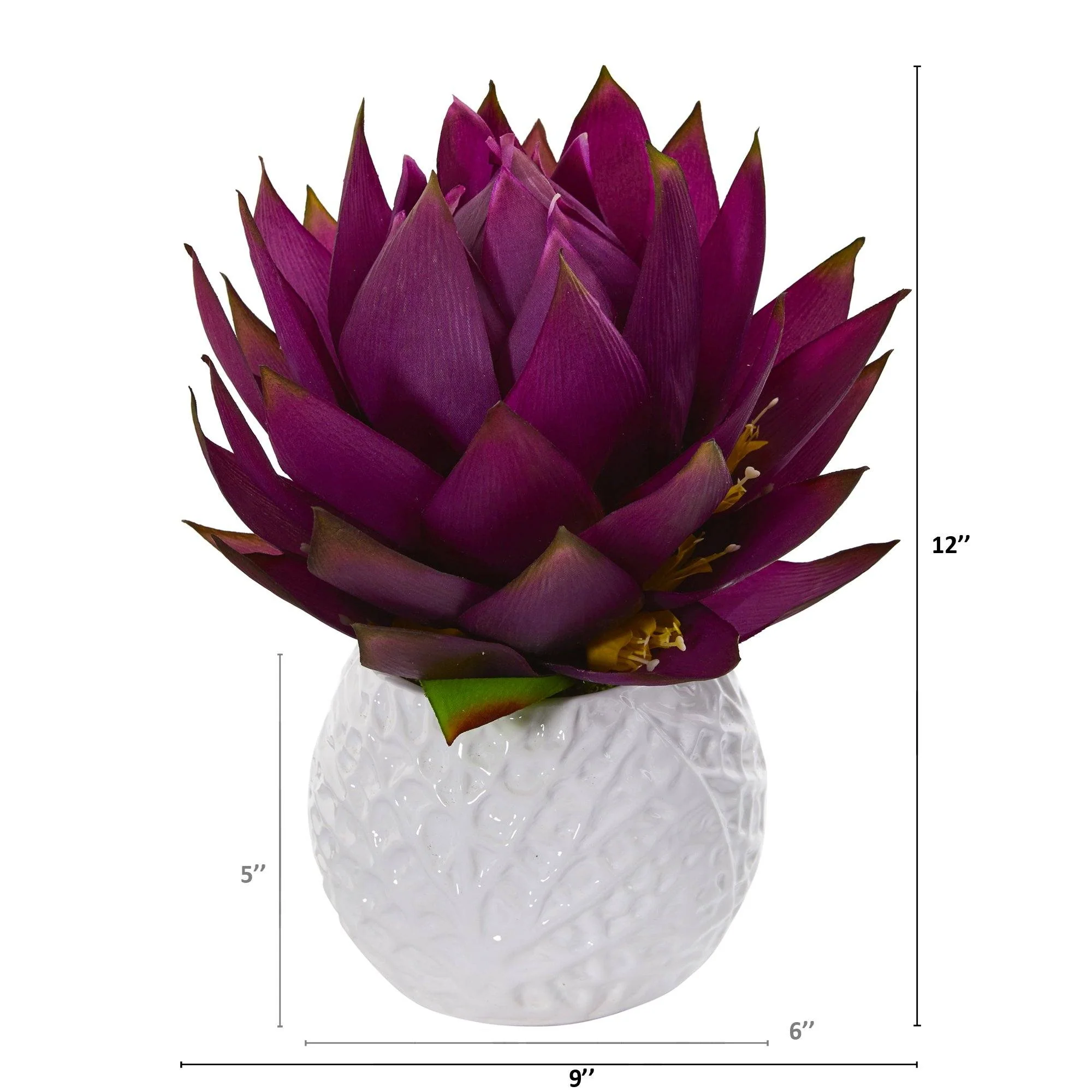 12” Musella Artificial Arrangement in White Vase - Image 2