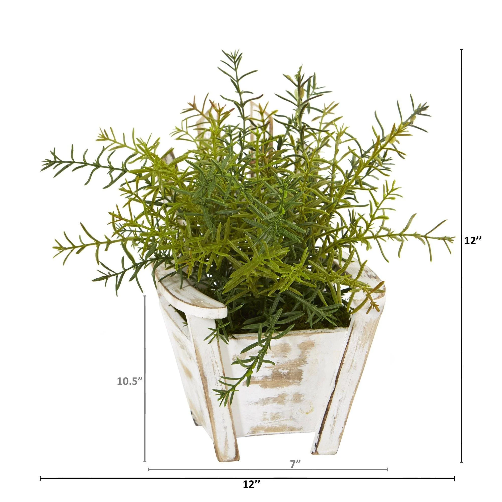 12” Rosemary Artificial Plant in Chair Planter - Image 2