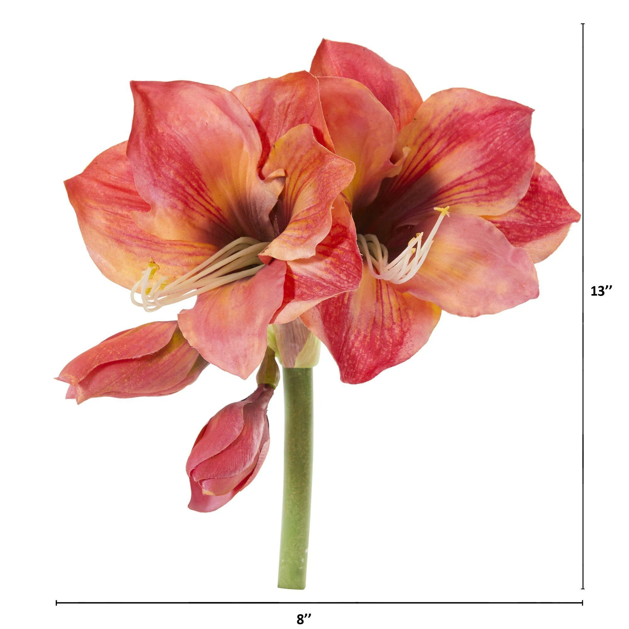 13” Amaryllis Artificial Flower (Set of 4) - Image 4