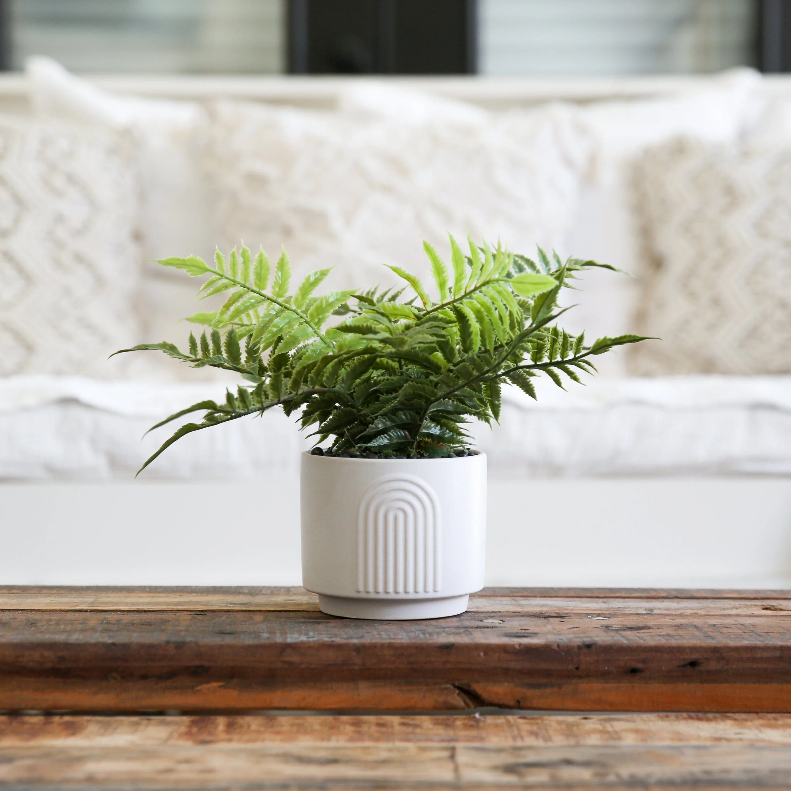 13" Artificial Boston Fern Plant with Decorative Planter - Image 2