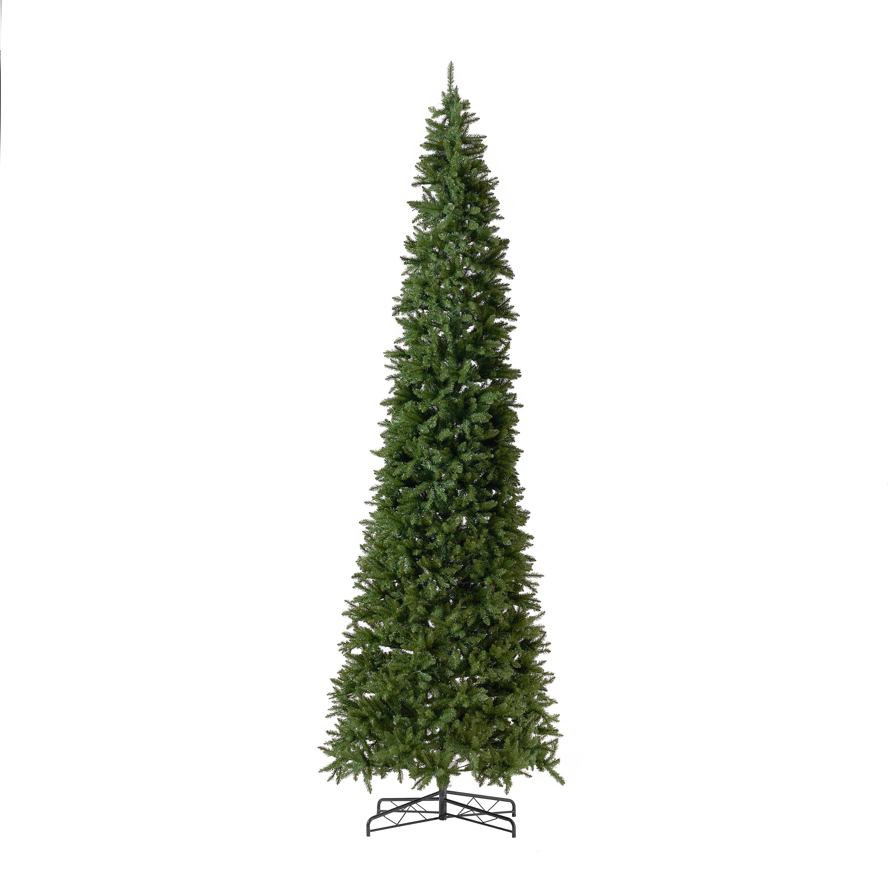 13’ Artificial Slim Green Mountain Pine Christmas Tree with 1360 Warm White LED Lights and 3924 Bendable Branches - Image 2
