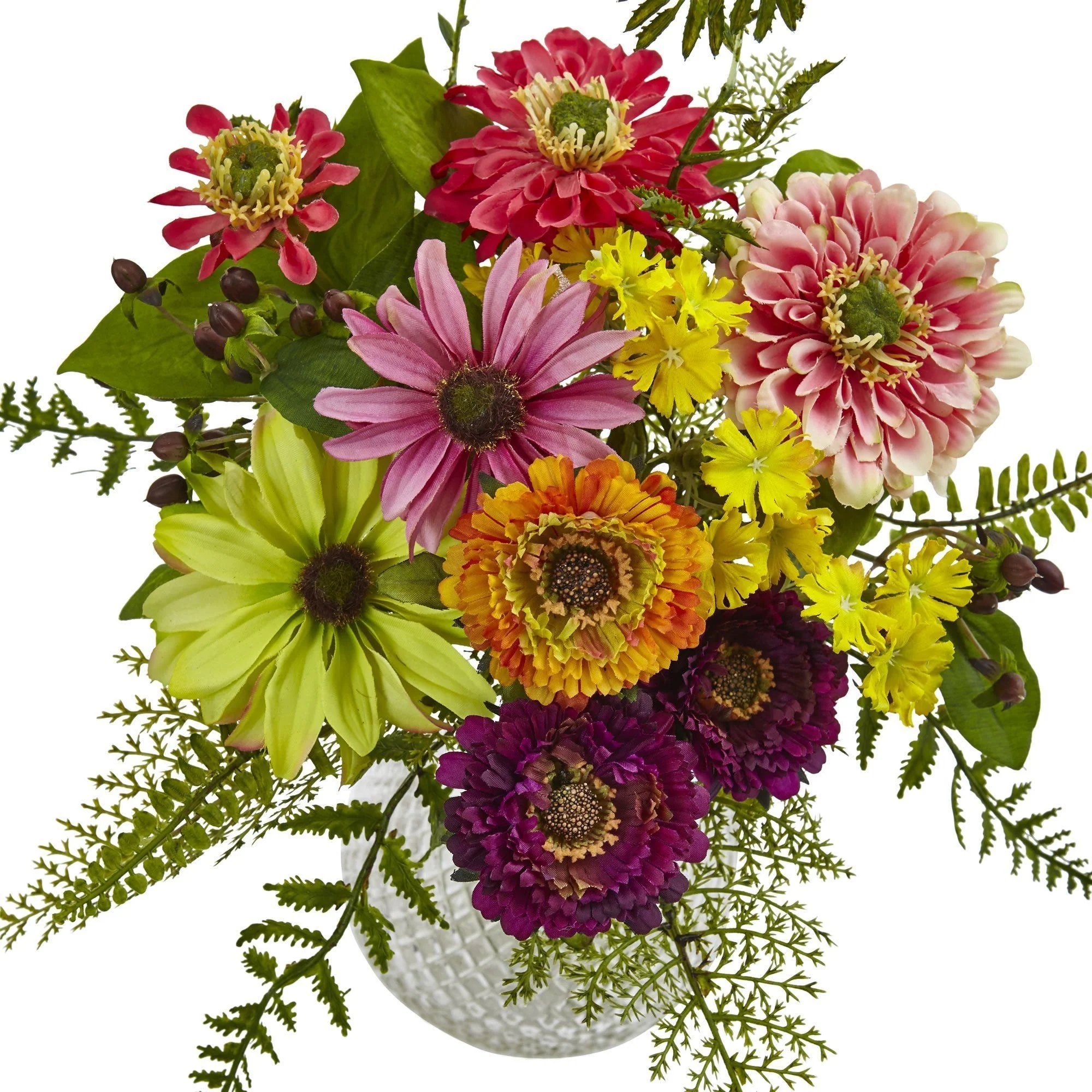 Mixed Flower in Glass Vase - Image 2