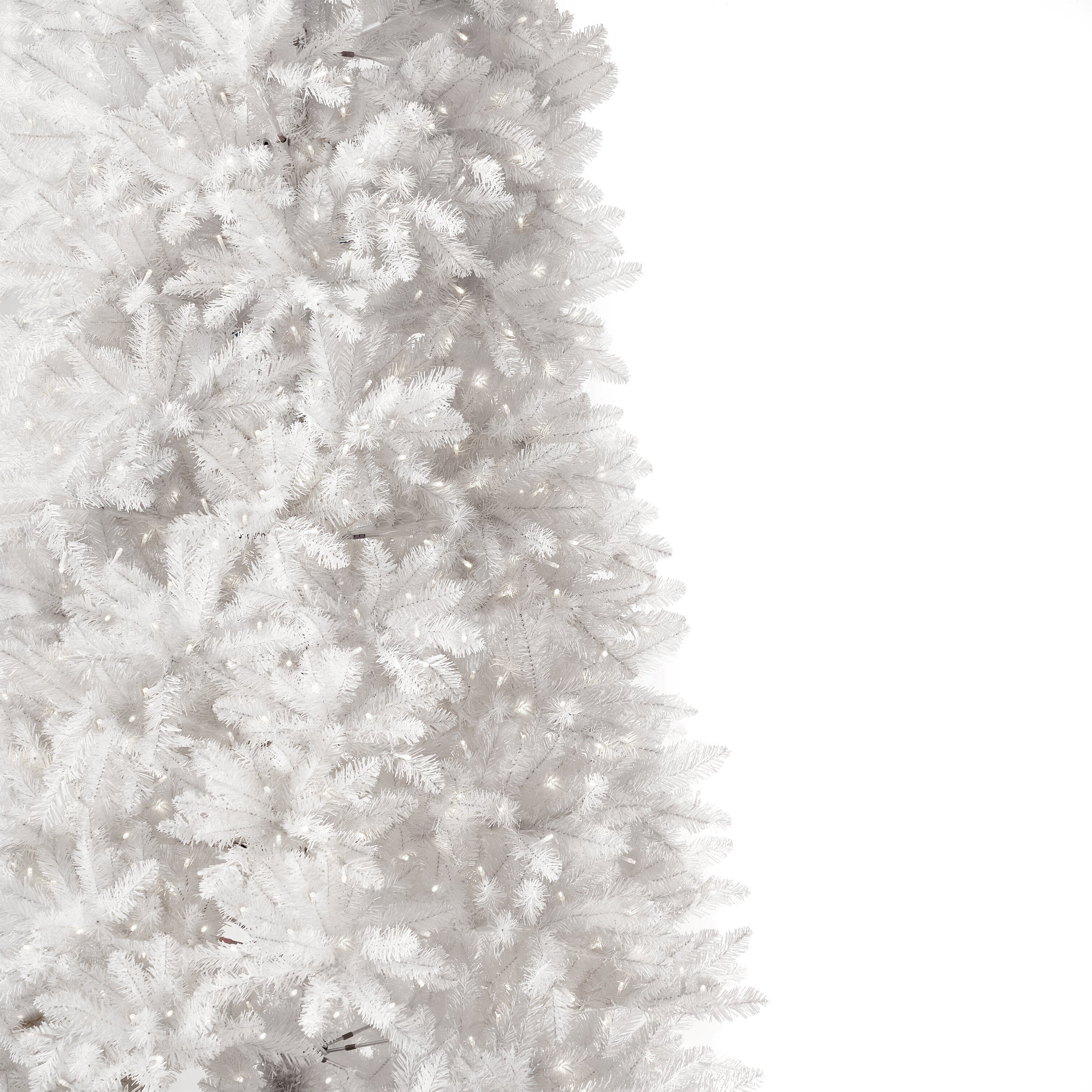 13’ Slim White Artificial Christmas Tree with 1350 Warm White LED Lights and 3924 Bendable Branches - Image 4