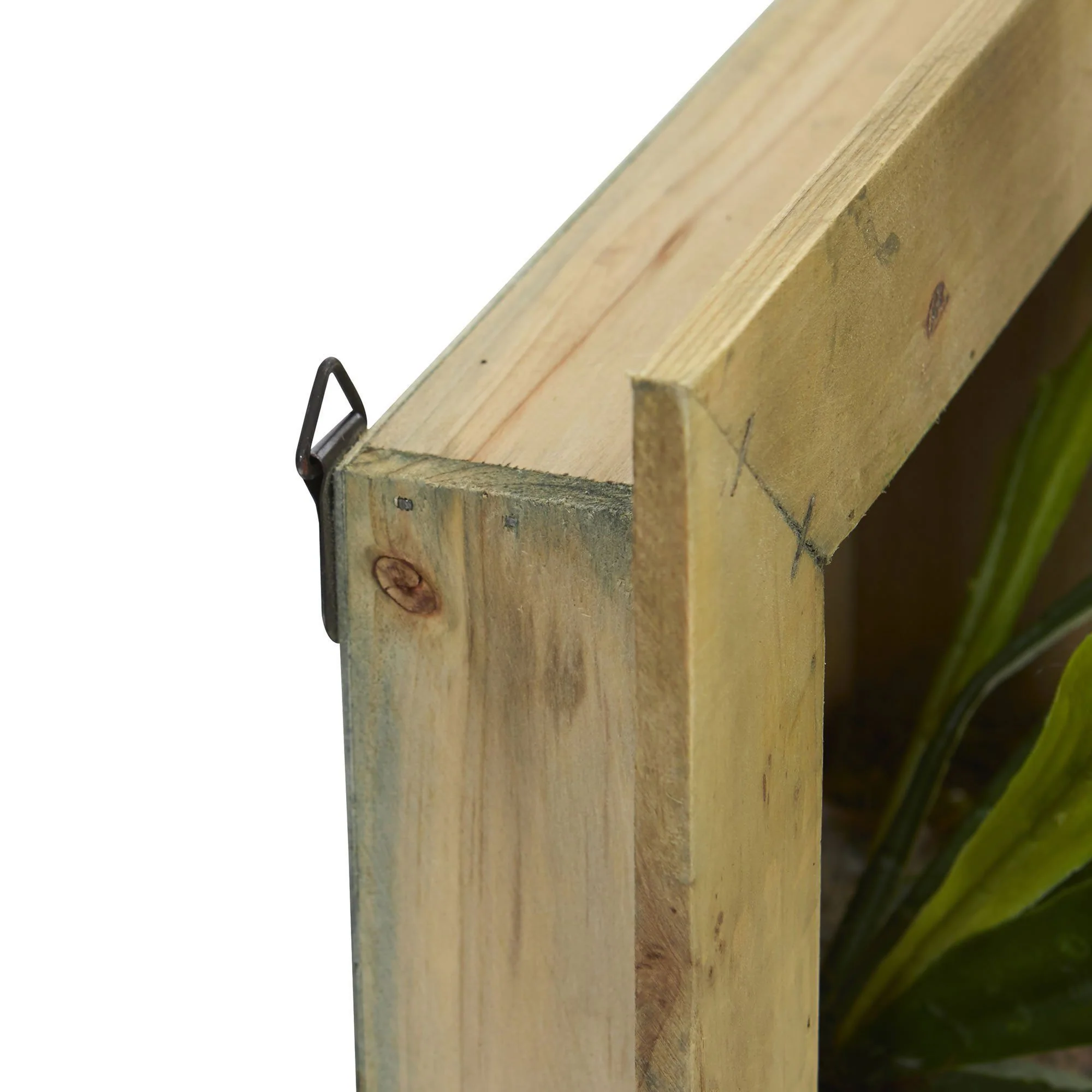 13” Staghorn Artificial Plant in Wood Hanging Frame - Image 2