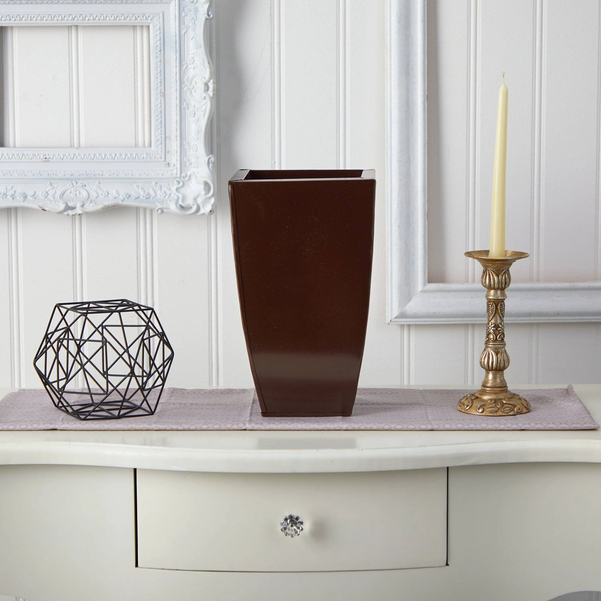 13” Tapered Square Metal Planter - Image 6