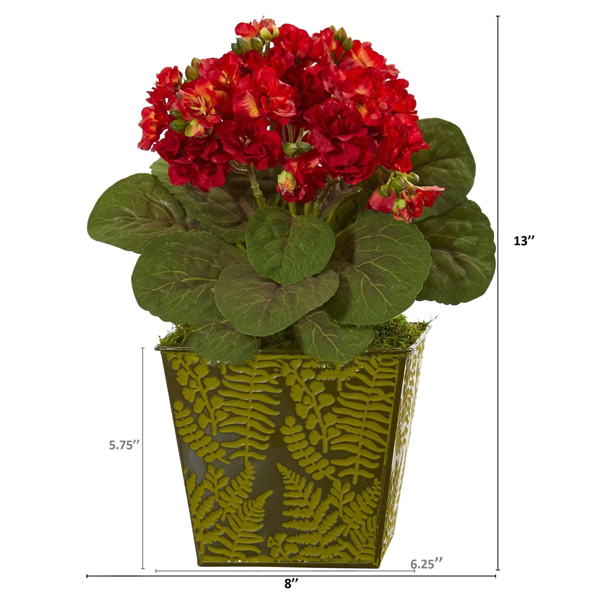13” Violet Artificial Plant in Green Planter - Image 2