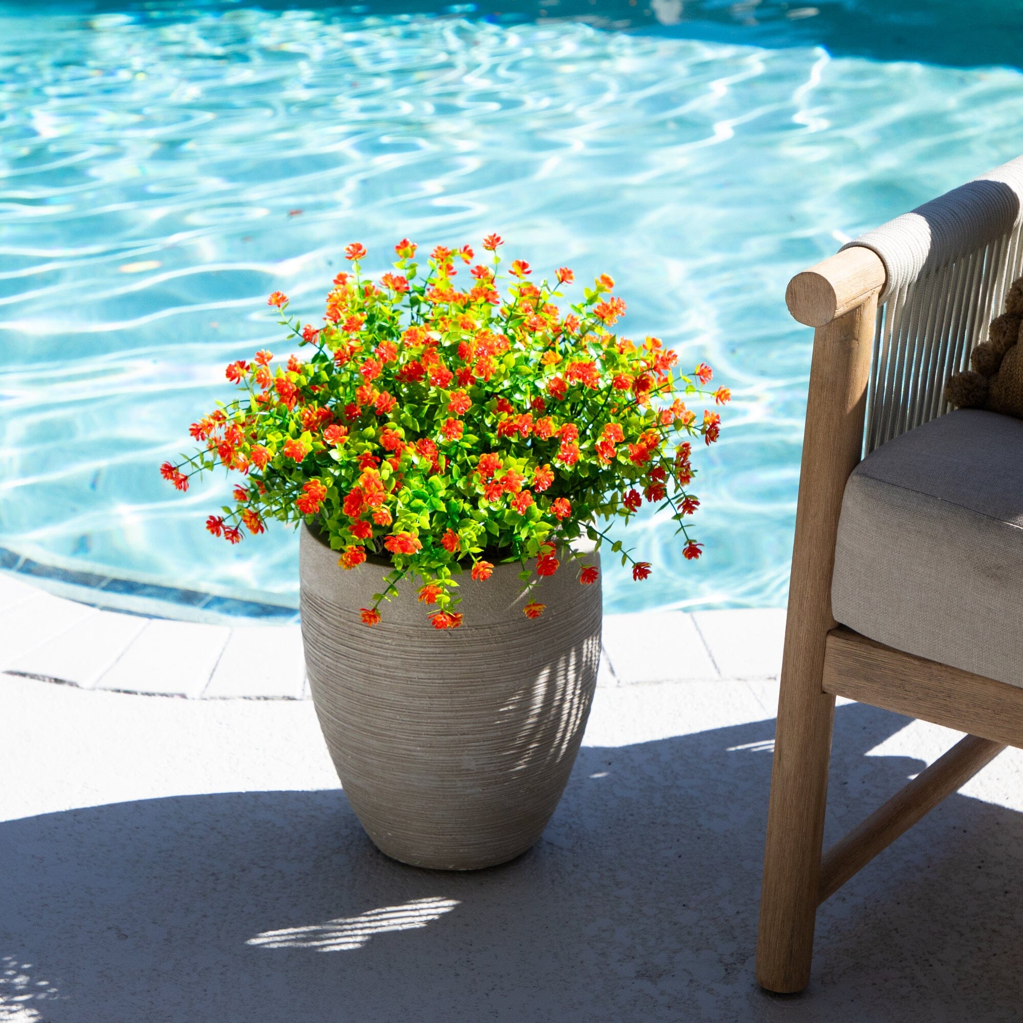 13" UV Resistant Artificial Flowering Mini Rose Bush (Indoor/Outdoor) - Set of 12
