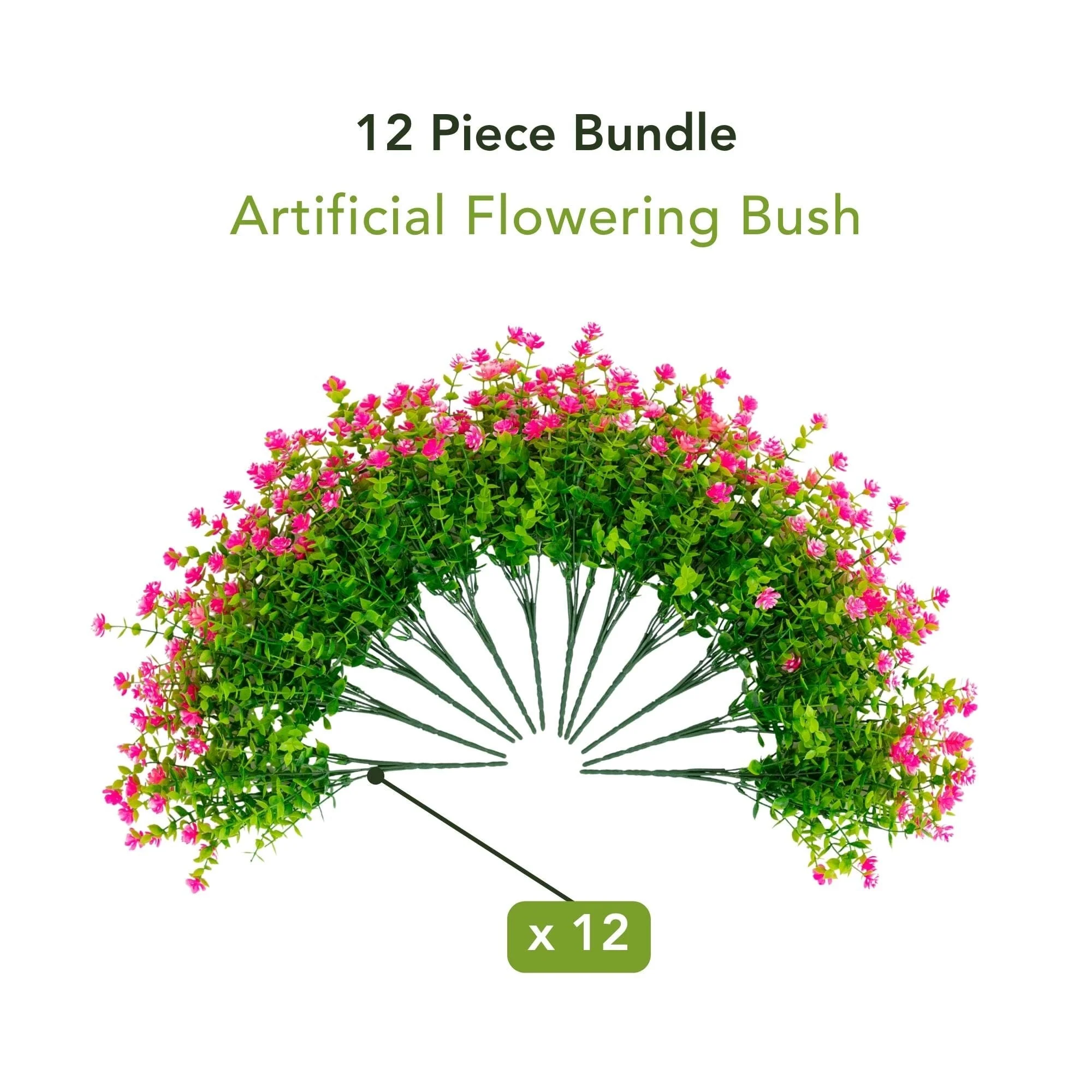 13" UV Resistant Artificial Flowering Mini Rose Bush (Indoor/Outdoor) - Set of 12 - Image 10