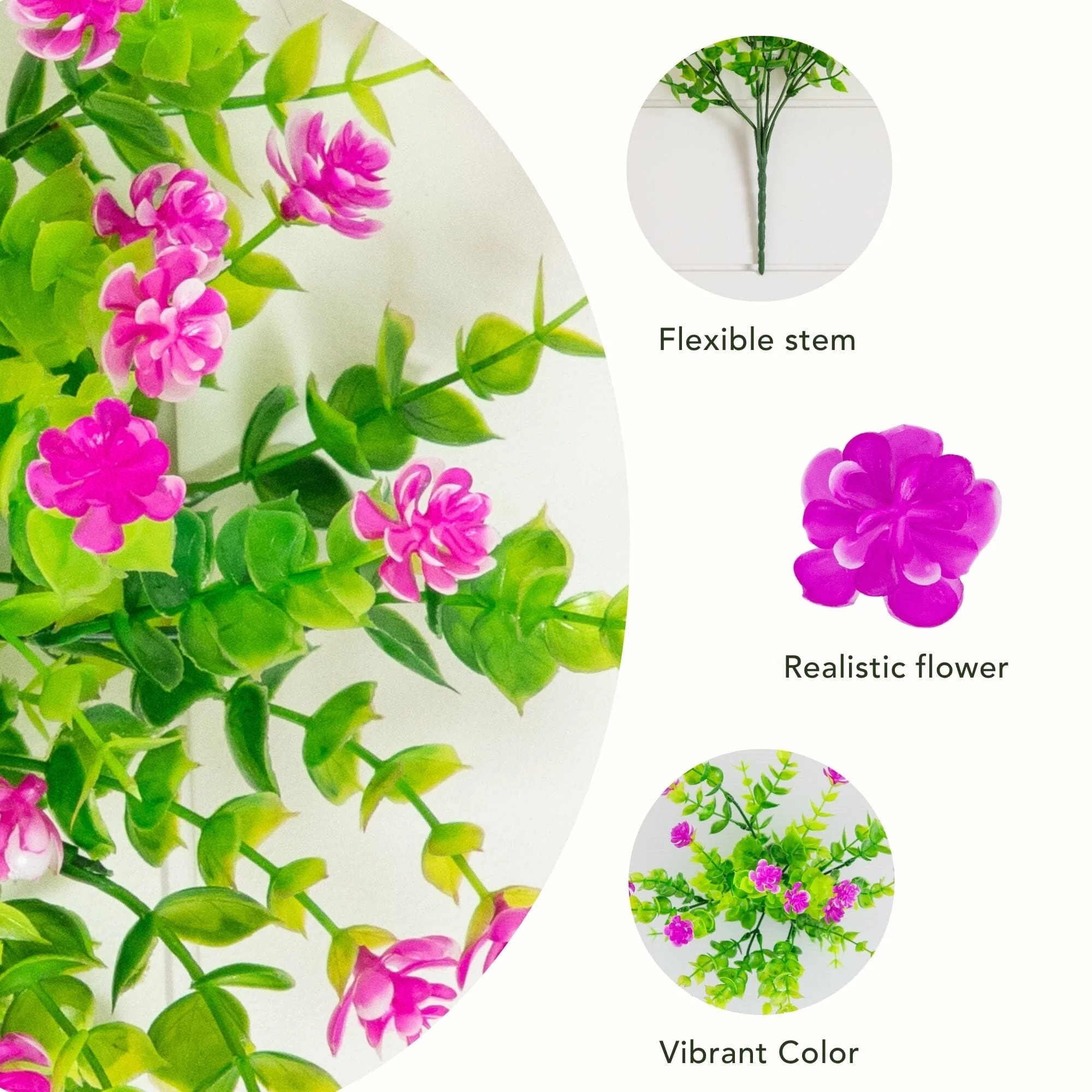 13" UV Resistant Artificial Flowering Mini Rose Bush (Indoor/Outdoor) - Set of 12 - Image 16