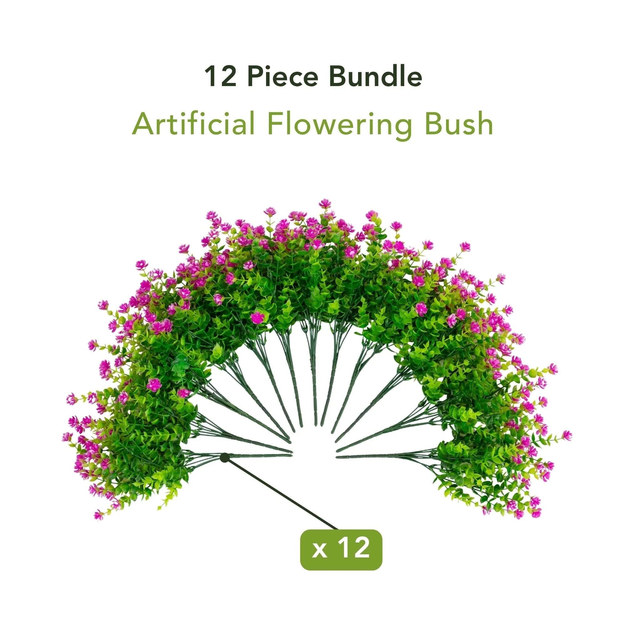 13" UV Resistant Artificial Flowering Mini Rose Bush (Indoor/Outdoor) - Set of 12 - Image 17