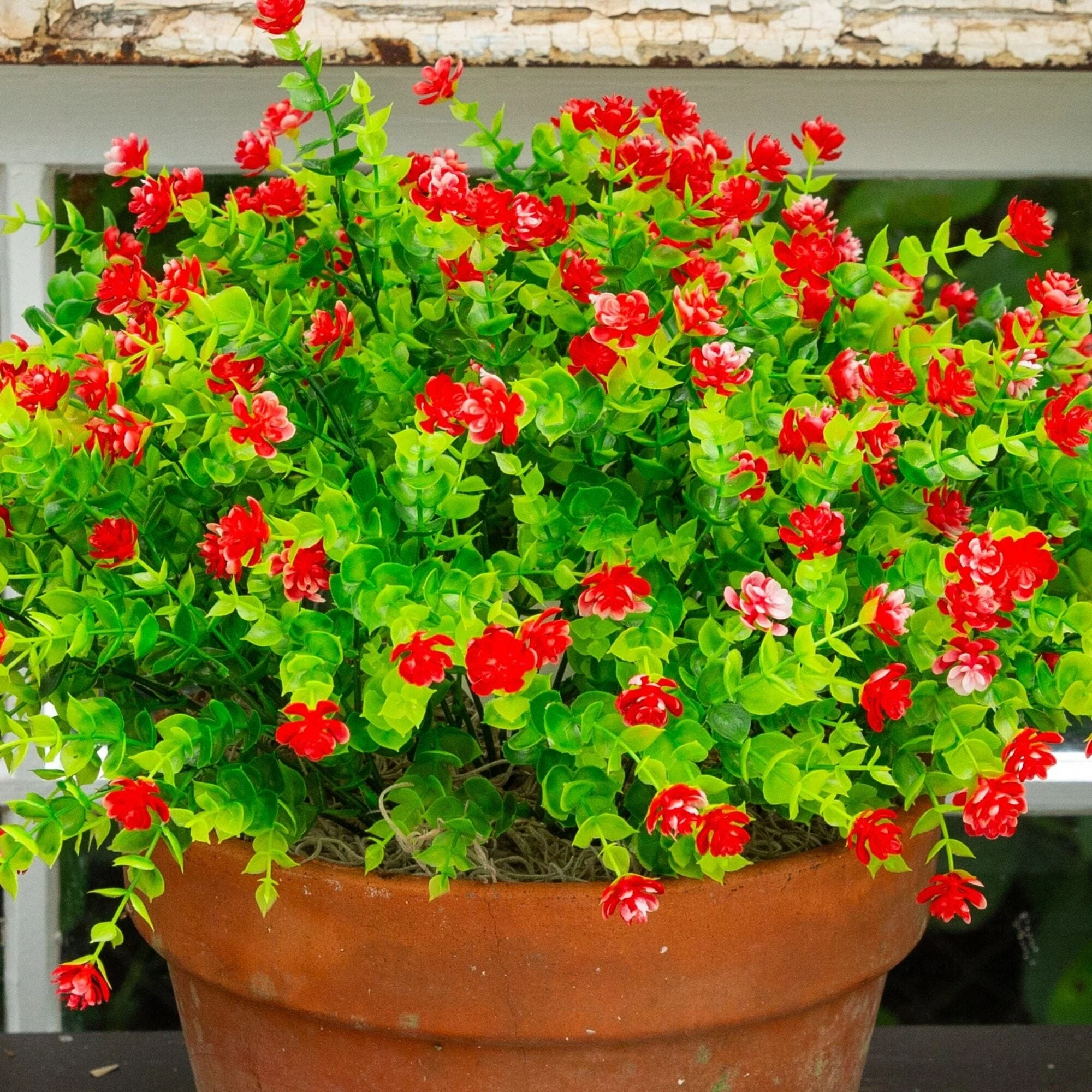 13" UV Resistant Artificial Flowering Mini Rose Bush (Indoor/Outdoor) - Set of 12 - Image 23