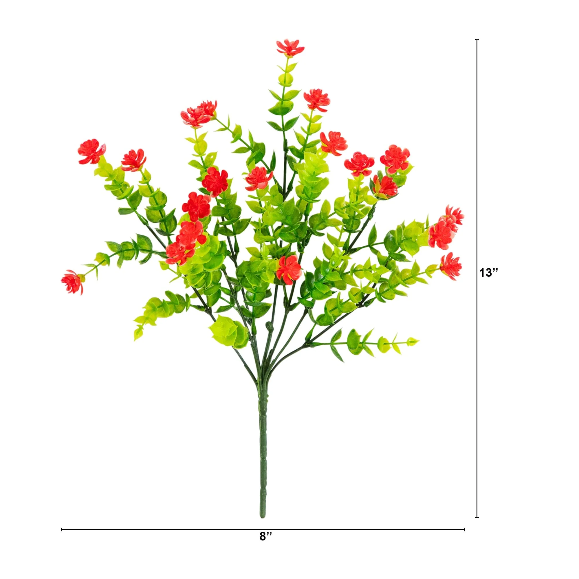 13" UV Resistant Artificial Flowering Mini Rose Bush (Indoor/Outdoor) - Set of 12 - Image 24