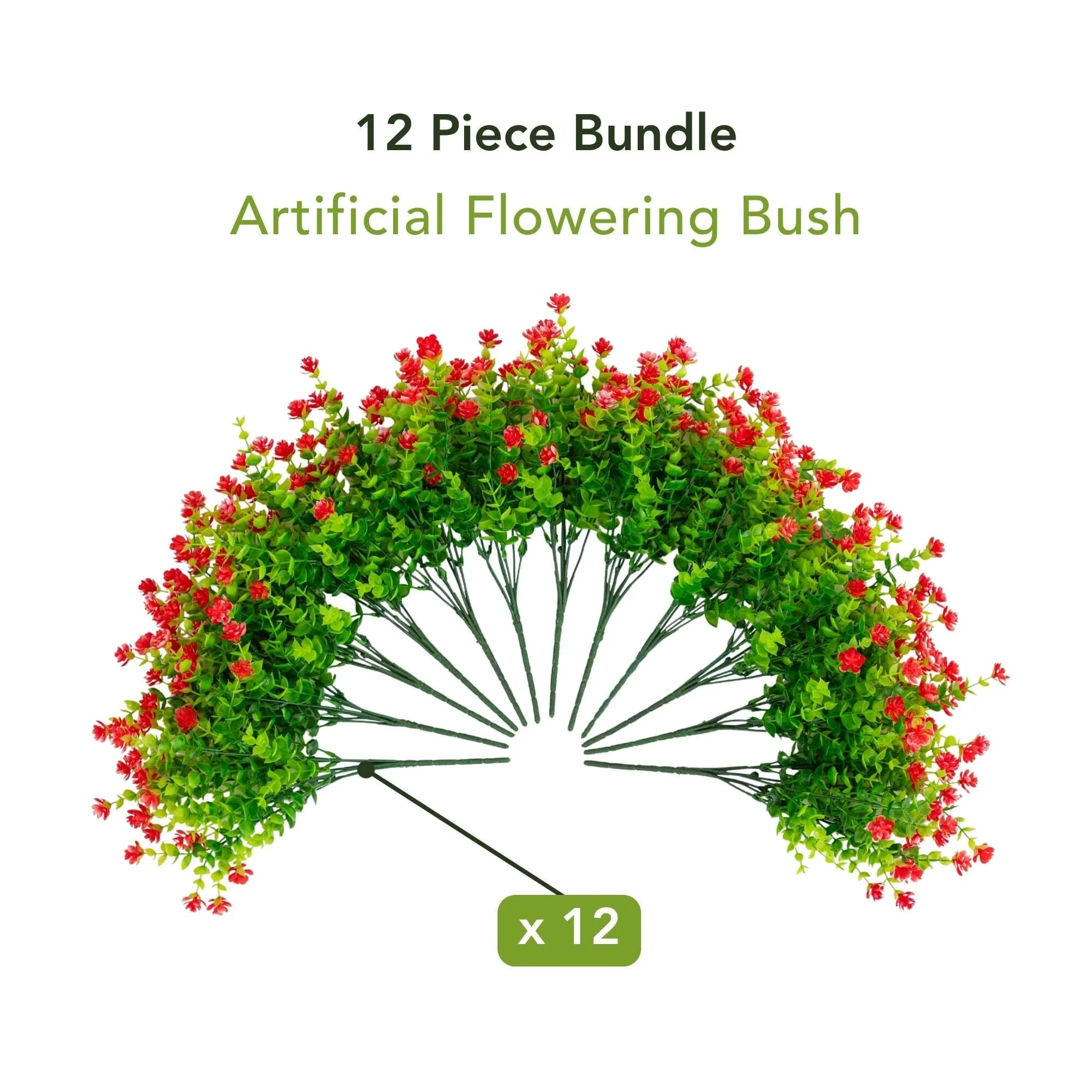 13" UV Resistant Artificial Flowering Mini Rose Bush (Indoor/Outdoor) - Set of 12 - Image 25