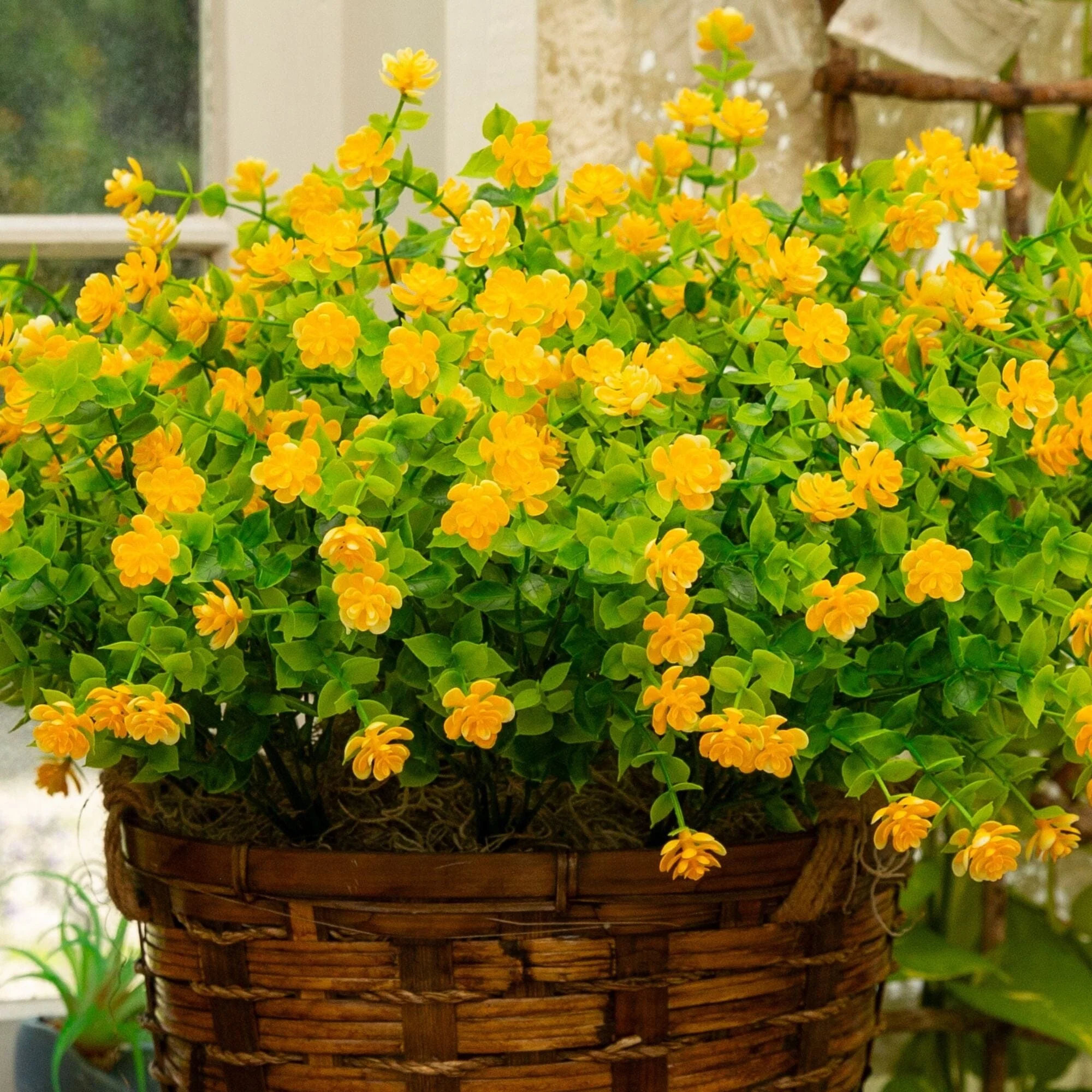 13" UV Resistant Artificial Flowering Mini Rose Bush (Indoor/Outdoor) - Set of 12 - Image 39