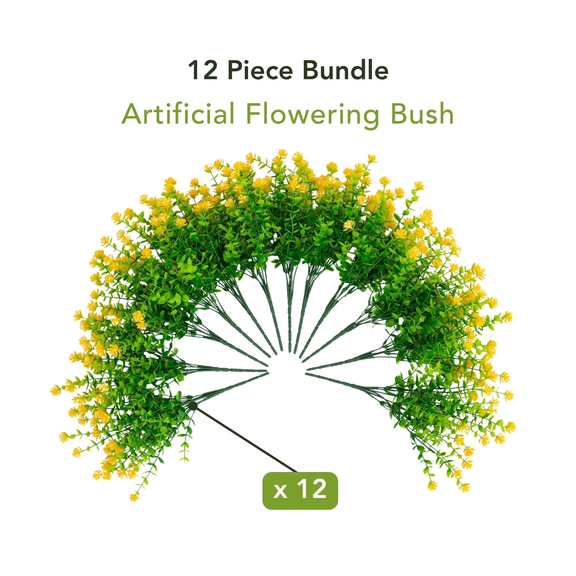 13" UV Resistant Artificial Flowering Mini Rose Bush (Indoor/Outdoor) - Set of 12 - Image 41