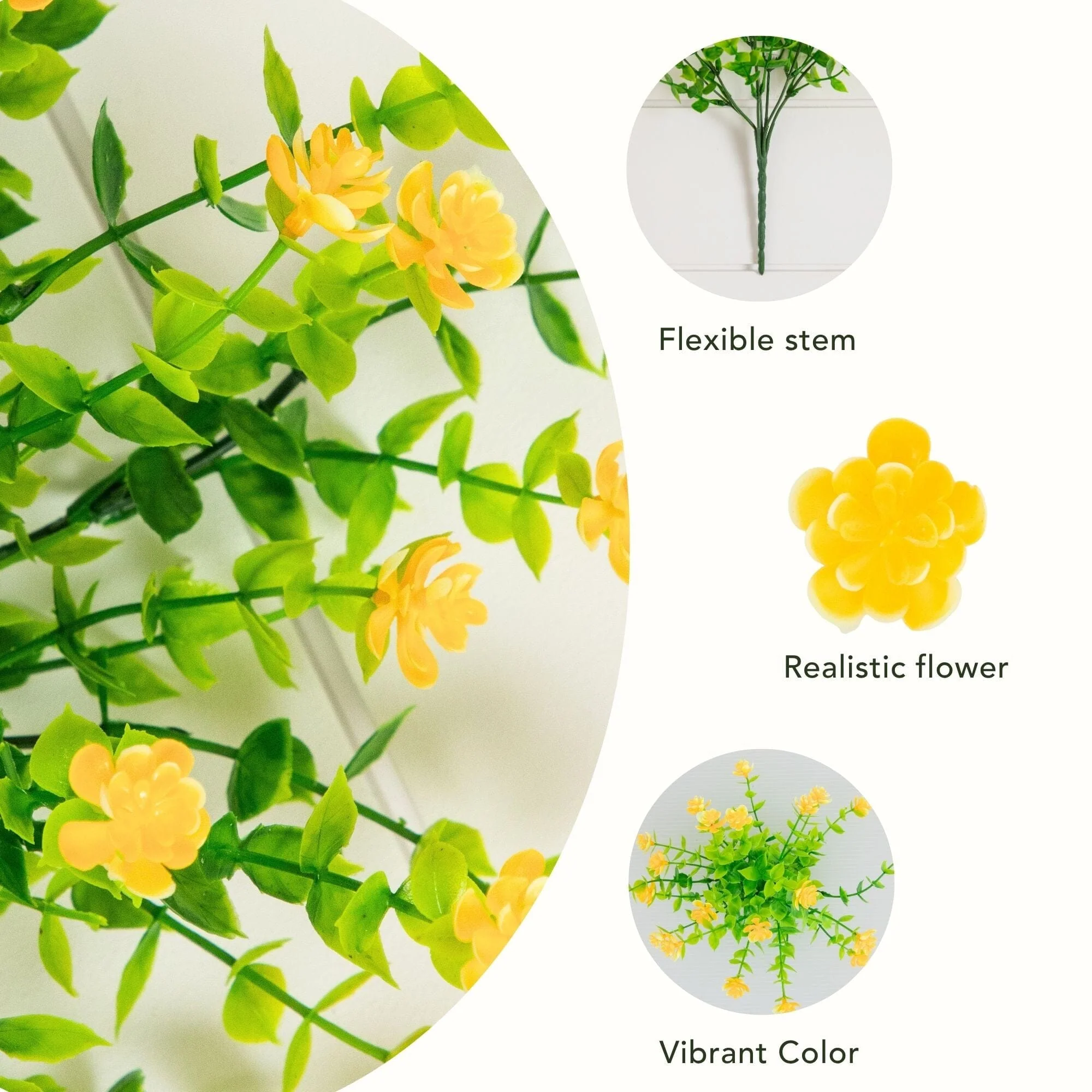13" UV Resistant Artificial Flowering Mini Rose Bush (Indoor/Outdoor) - Set of 12 - Image 42