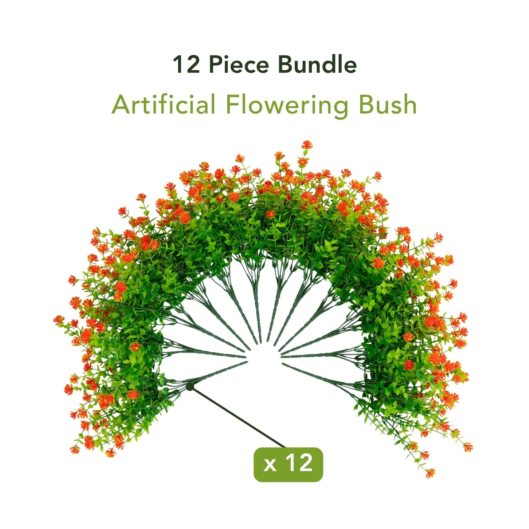13" UV Resistant Artificial Flowering Mini Rose Bush (Indoor/Outdoor) - Set of 12 - Image 5