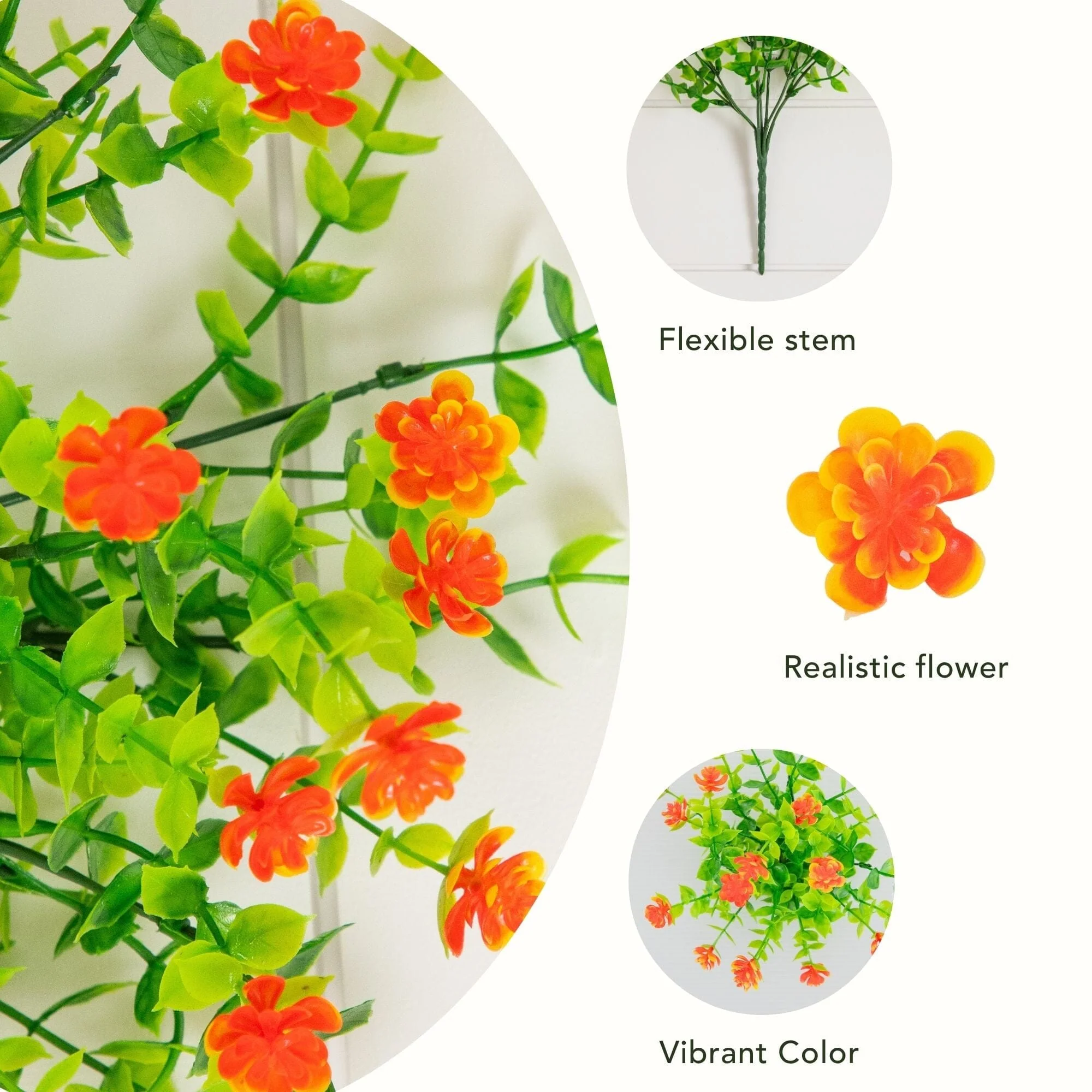 13" UV Resistant Artificial Flowering Mini Rose Bush (Indoor/Outdoor) - Set of 12 - Image 6