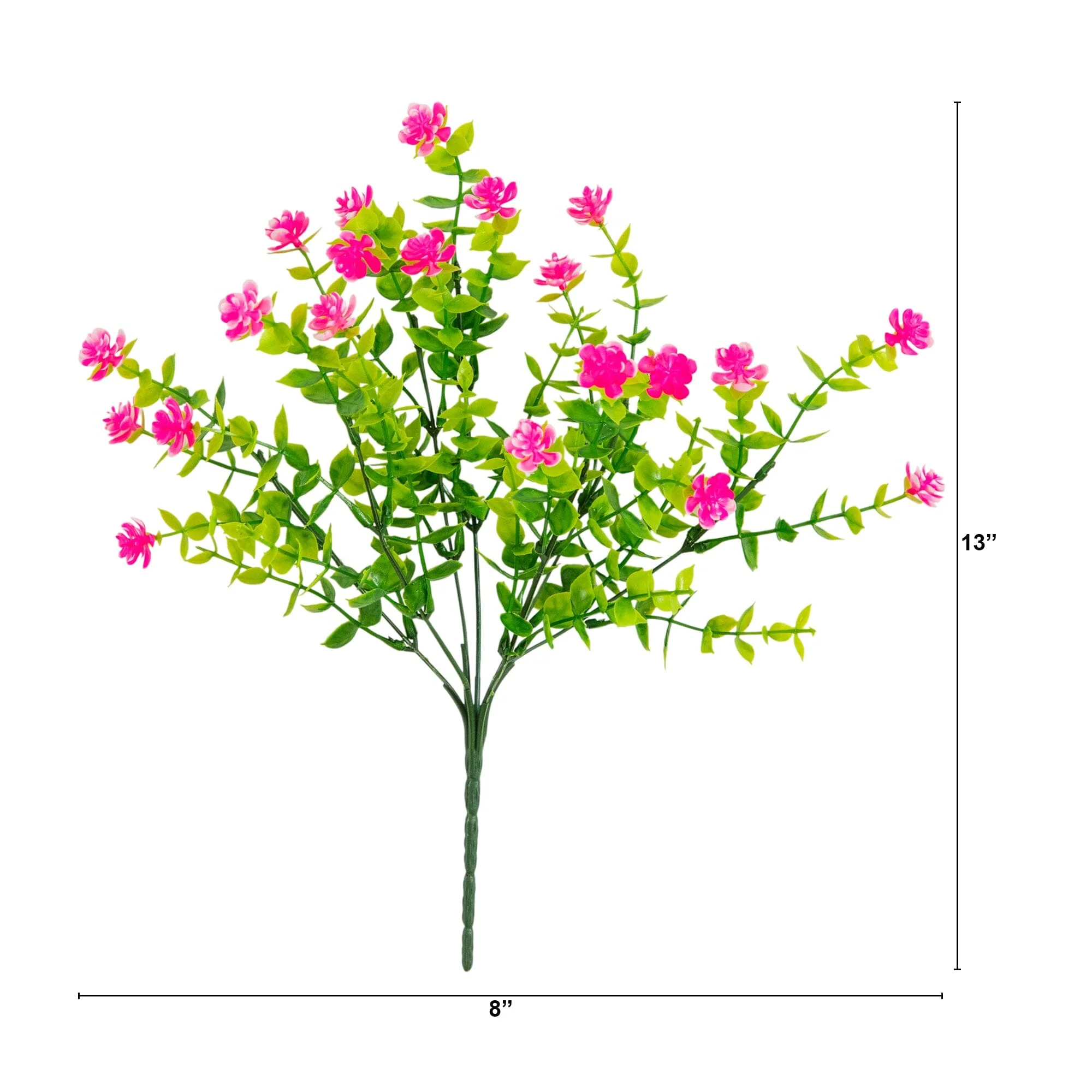 13" UV Resistant Artificial Flowering Mini Rose Bush (Indoor/Outdoor) - Set of 12 - Image 7
