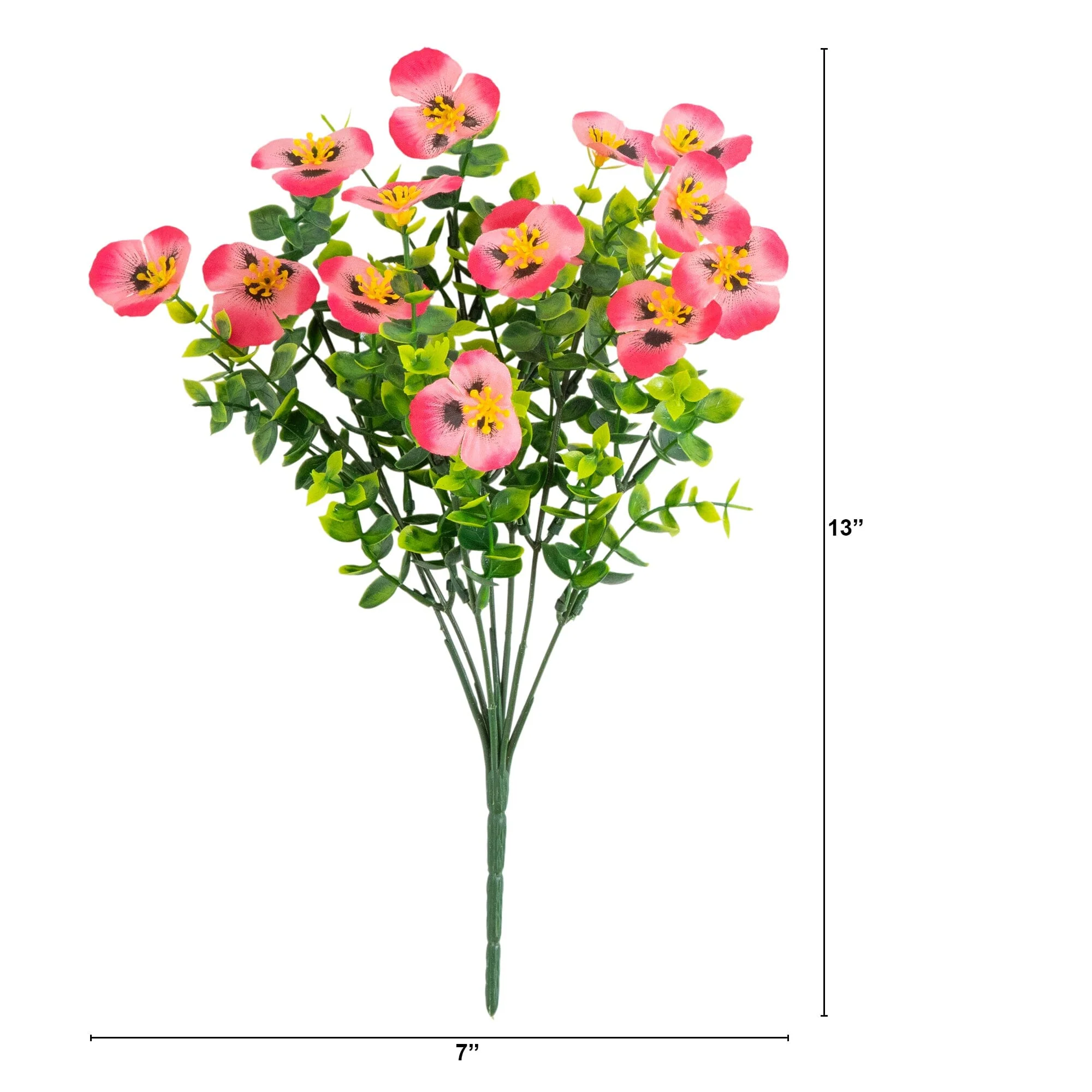 13in. UV Resistant Artificial Pansy Bush (Indoor/Outdoor) - Set of 12 - Image 13